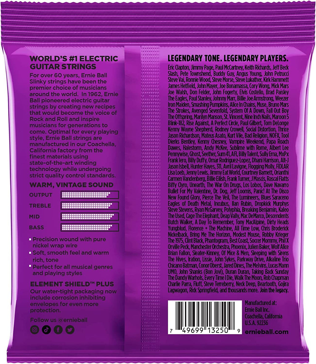 Ernie Ball Extra Slinky Classic Pure Nickel Electric Guitar Strings, 8-38 Gauge (P02255) (Pack of 2)