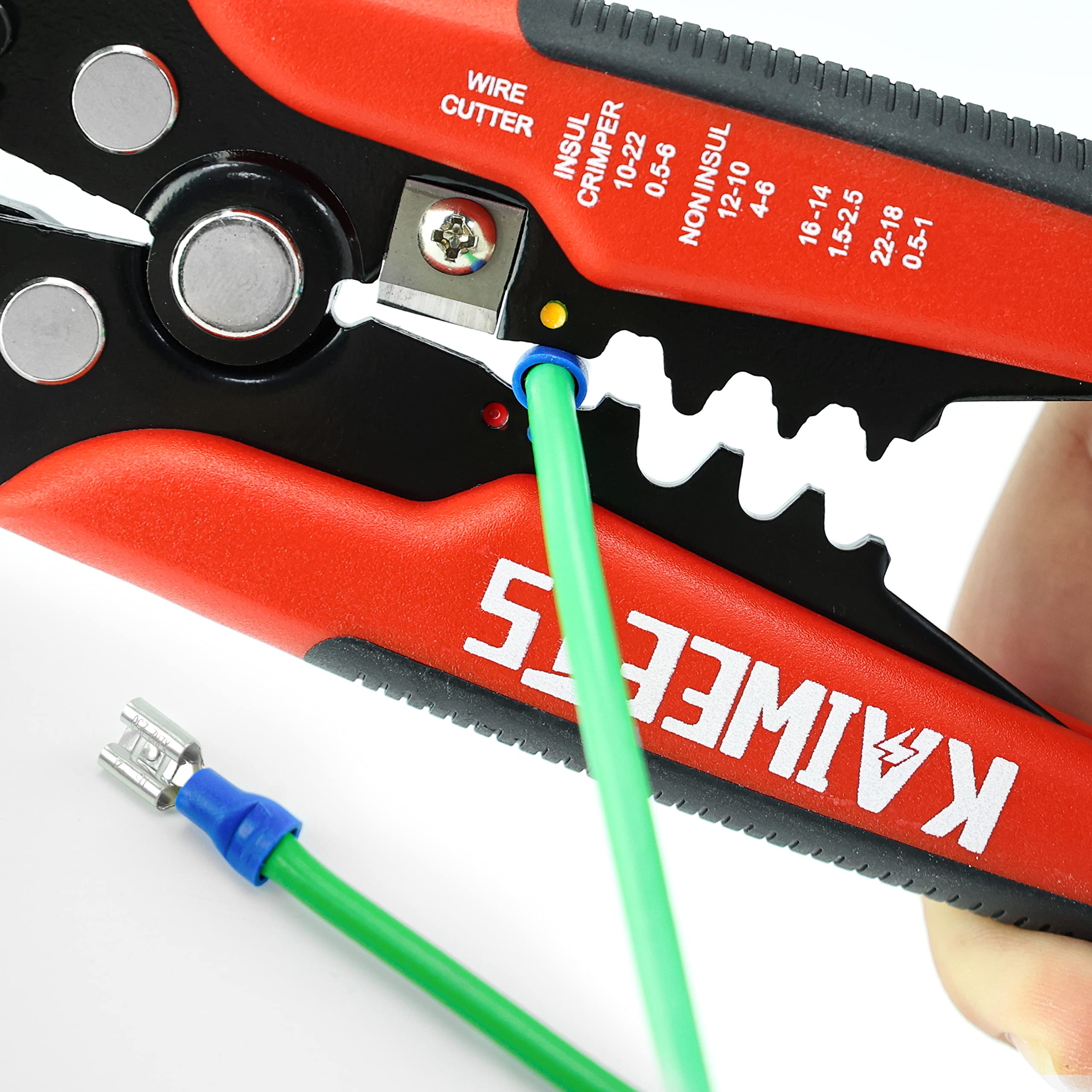 KAIWEETS Self Adjusting Wire Stripper - 3 in 1 Heavy Duty Automatic Wire Stripping Tool | 10-24 AWG Wire Cutter for Electrical Cable Cutting, Crimping Tool