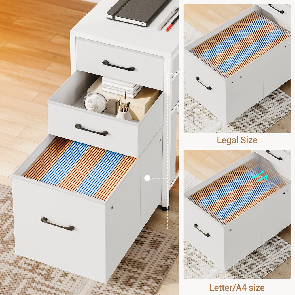 SEDETA L Shaped Gaming Desk, Reversible U Shaped Computer Desk with Power Outlet and Storage Shelves, Corner Gaming Desk with LED Lights, 3 Fabric Drawers, Black