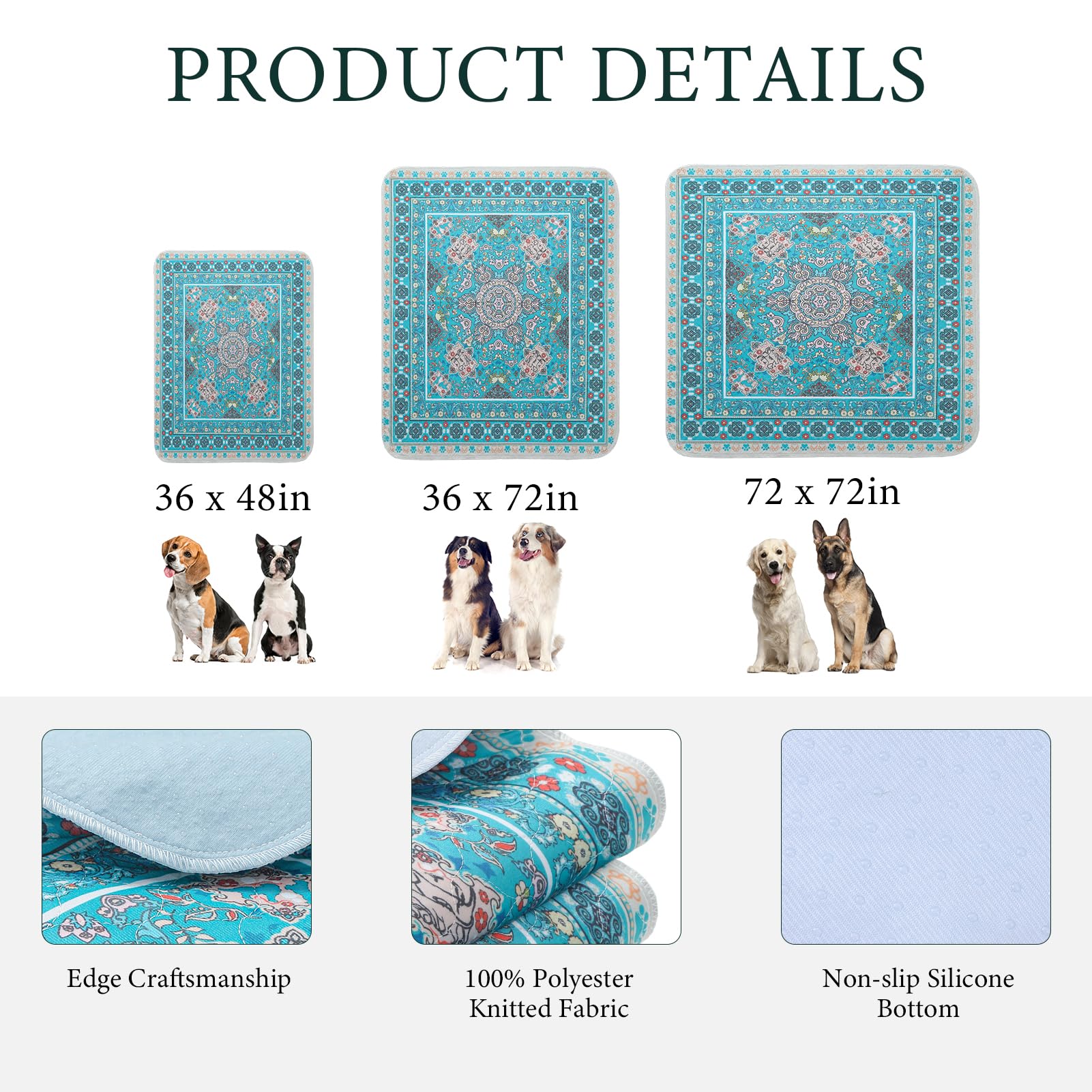 Homimp Washable Pee Pads for Dogs, 2 Pack Reusable Puppy Pads Waterproof, Absorbent and Leakproof Dog Pee Pads, Non Slip Puppy Training Pads, Pet Mat for Floor,Crate,Couch,Whelping,Beige 36"x36"