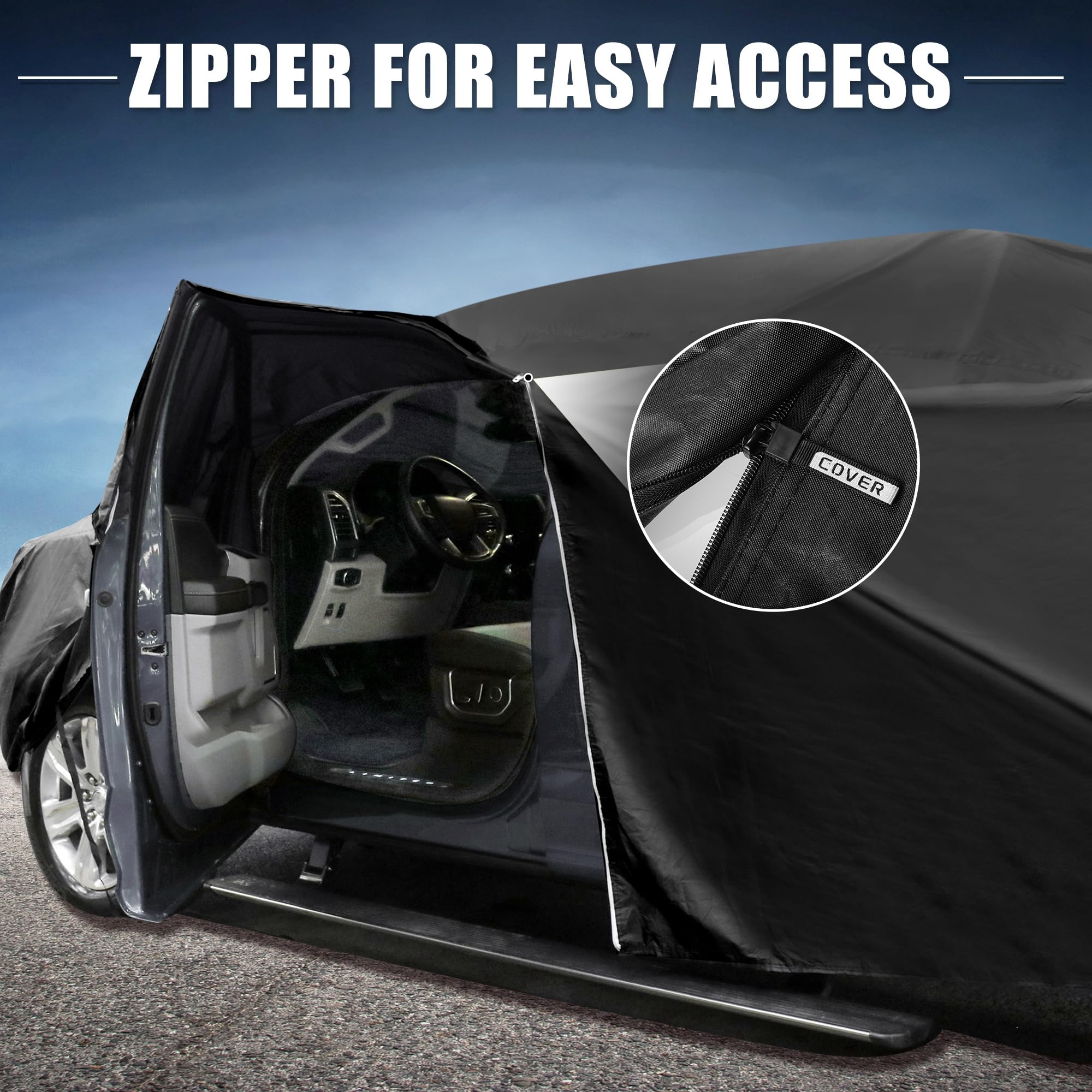 X AUTOHAUX Car Cover for Mini Cooper 2DR 2002-2021 210D-PU Outdoor Full Car Cover All Weather with Door Zipper