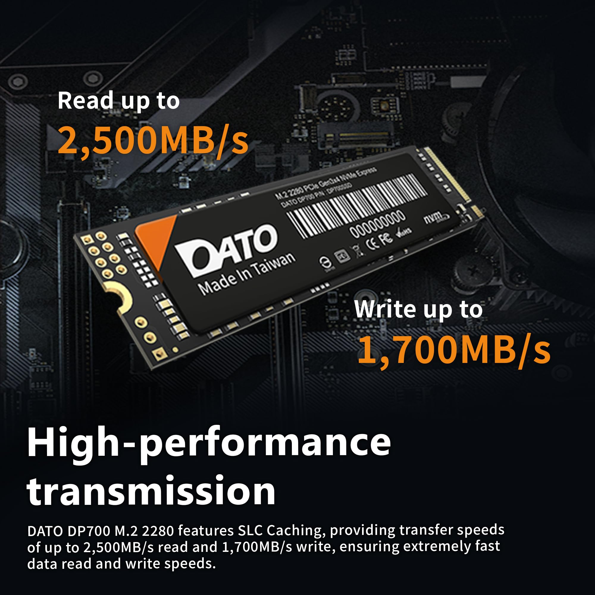 DATO M.2 2230 SSD PCIe 512GB Gen 3x4 NVMe with Aluminium heatsink, Internal Solid State Drive M Key for Business Students Gamers Creator, up to 2500/1700 MB/s - ARS330