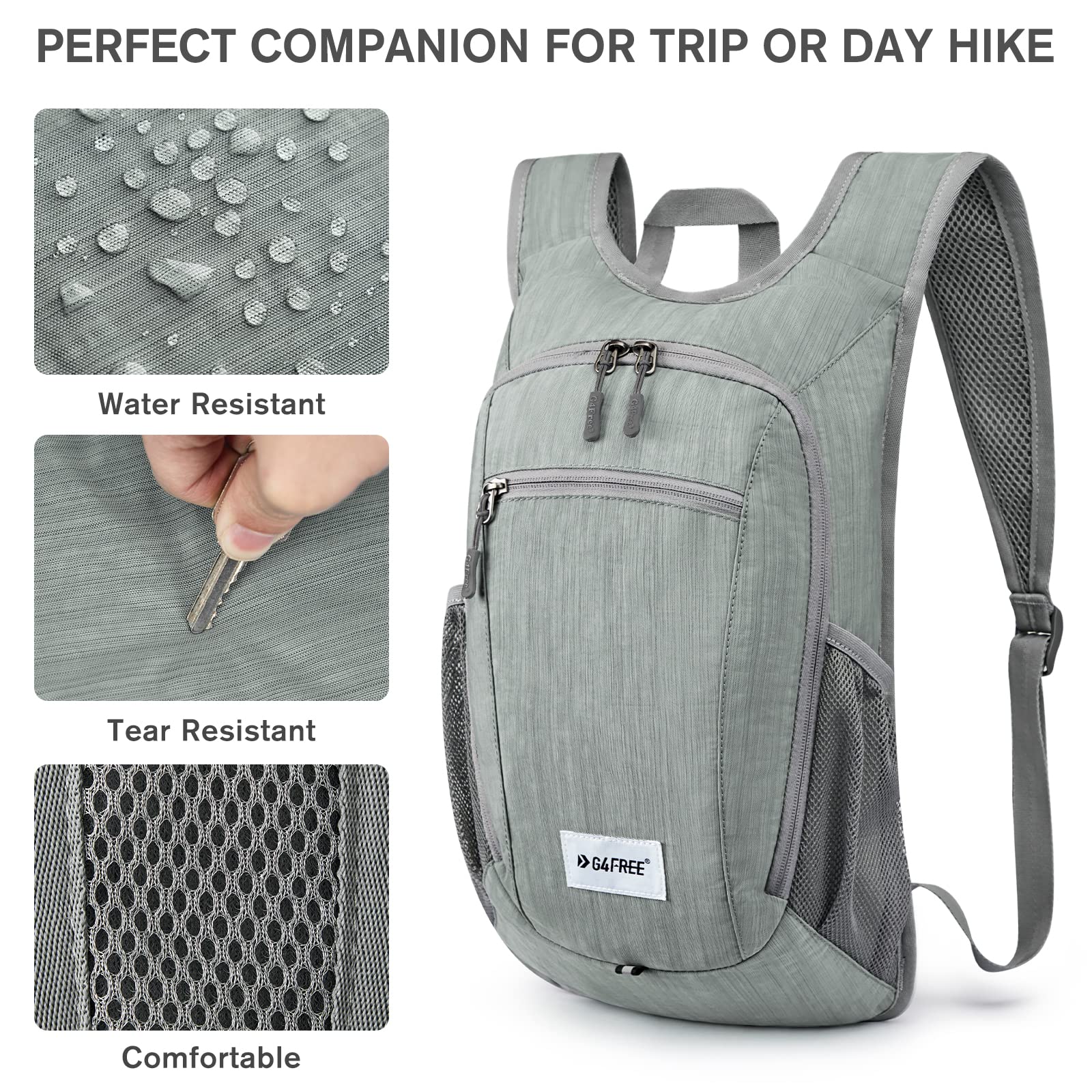 G4Free 10L/15L Hiking Backpack Lightweight Packable Hiking Daypack Small Travel Outdoor Foldable Shoulder Bag