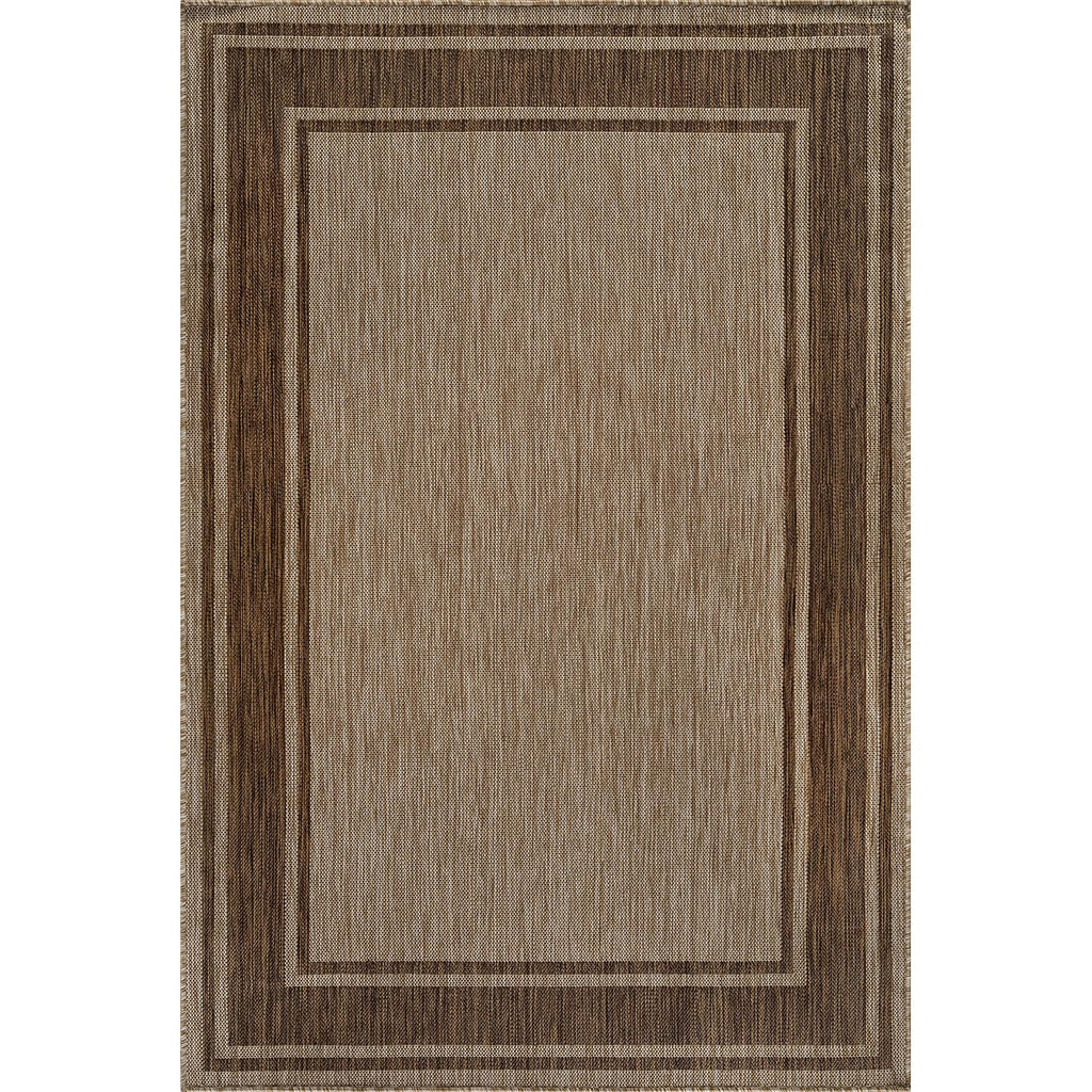 Beverly Rug Outdoor Rug 5x7 Modern Bordered Area Rugs for Indoor and Outdoor Patio Deck Porch Garden Waterproof Weather Sun Resistant Washable Outside Carpet (5 x 7 Beige)