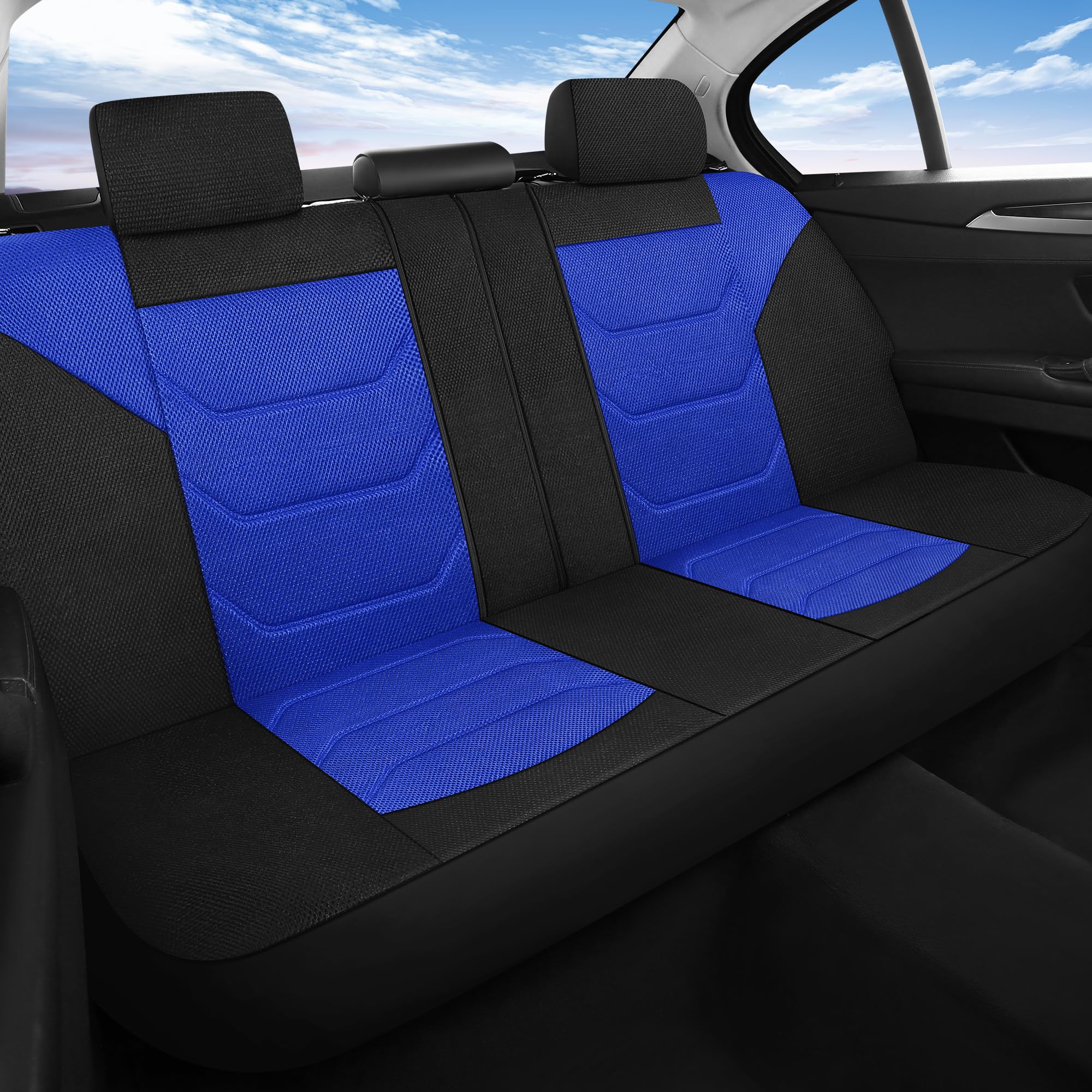 Pariiaotin 3D Air Mesh Car Seat Covers Front Sets Washable and Breathable Premium Cloth Automotive Vehicle Seat Covers for Cars Interior, Universal Fit for Most Cars, Sedan, Truck, SUV(Black)