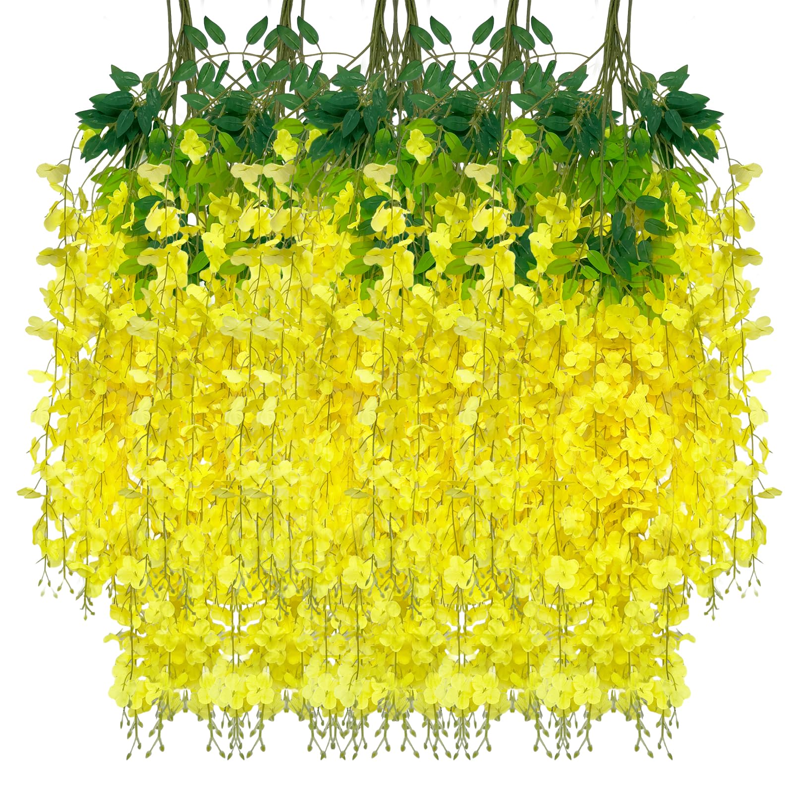 5 Pack Pink Wisteria Hanging Flowers Garland, 3.77 Feet Artificial Flower Vines, Fake Wisteria, Artificial Vines Hanging Garland for Backdrop Outdoor Yard Garden Decor