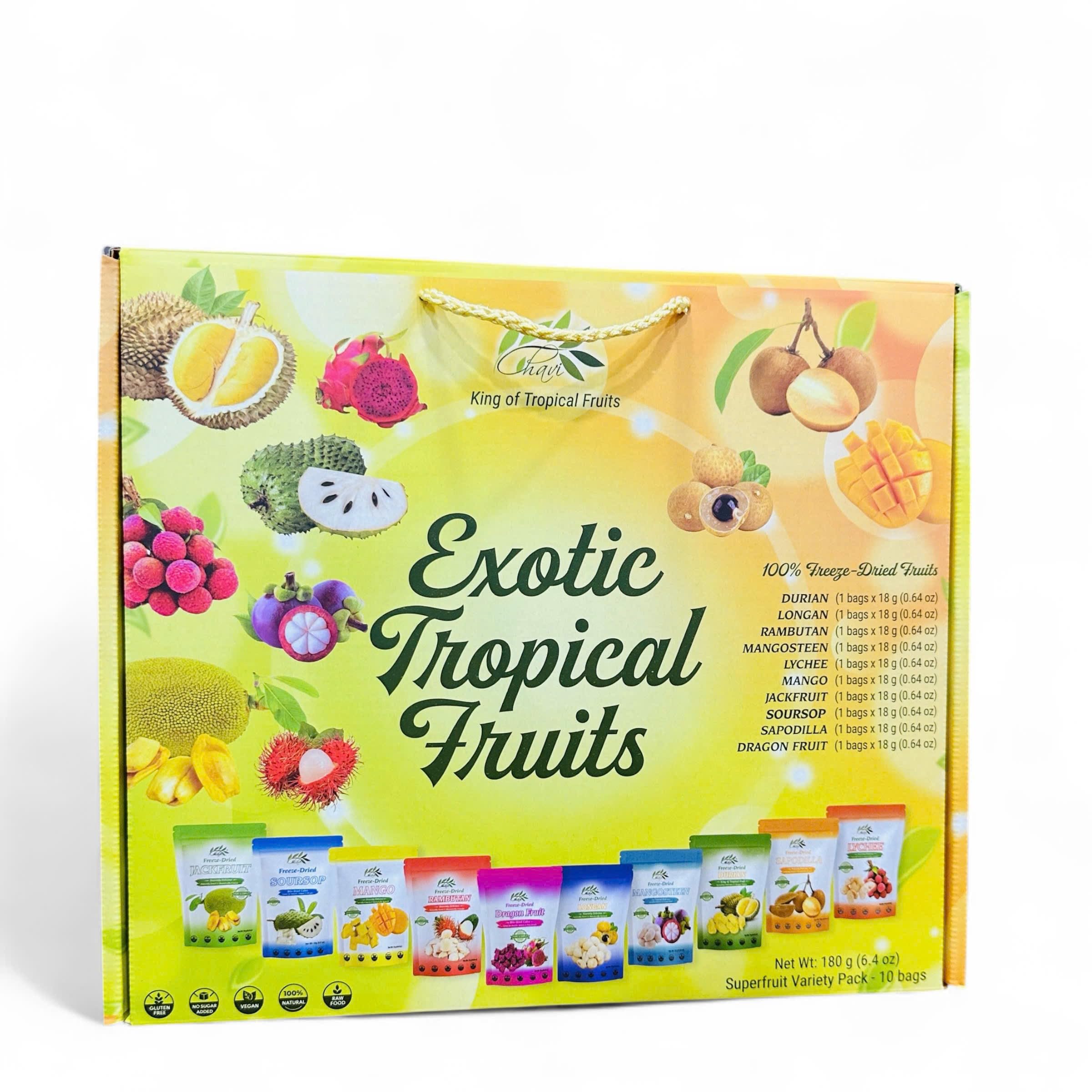 CHAVI Freeze Dried Fruits - Mixed | 6 in 1 | No Added Sugars or Preservatives - Non-GMO, Vegan, Gluten-Free | Gift Box | 230 g | 8.1 oz | 6 Cans