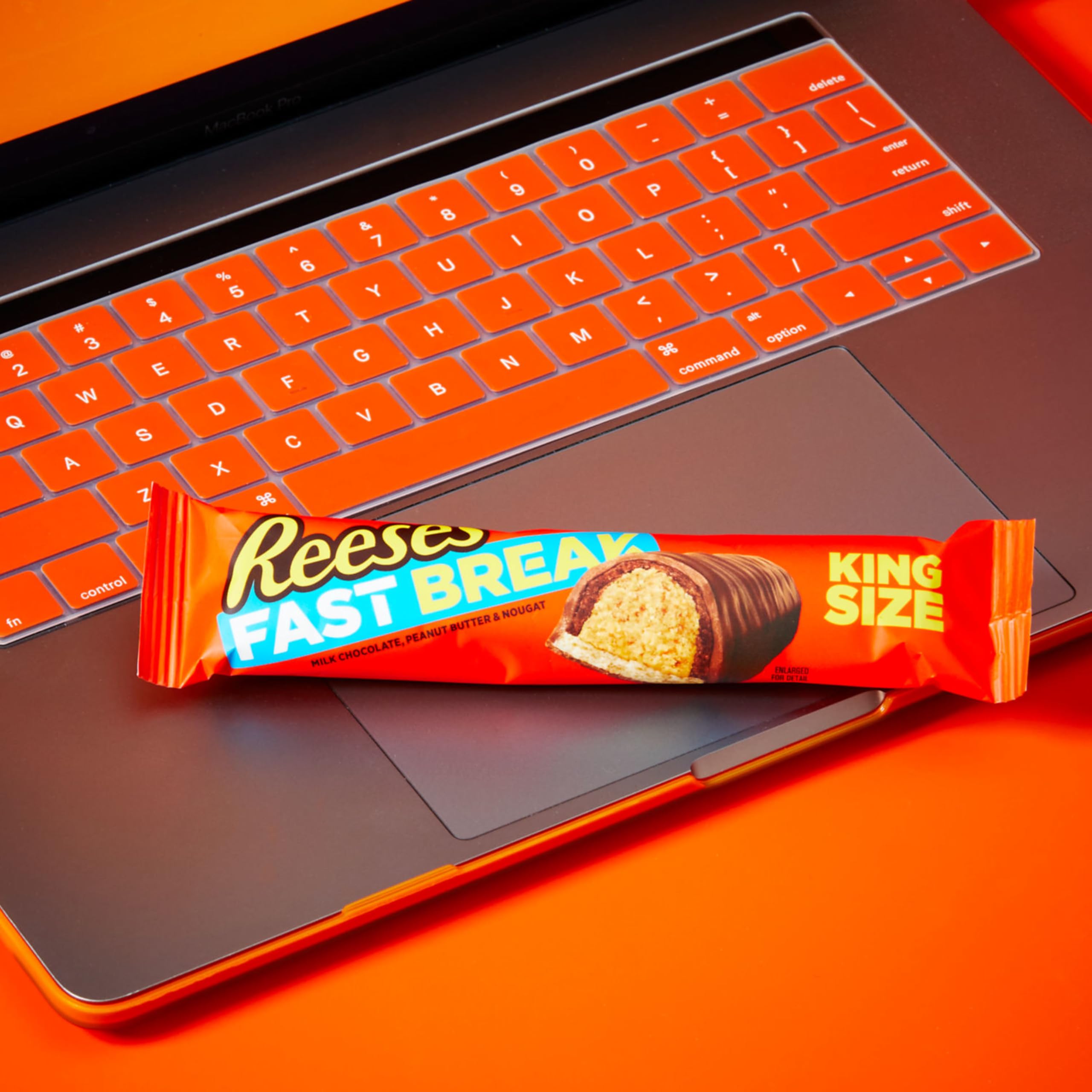 REESE'S FAST BREAK Chocolate, Peanut Butter and Nougat King Size, Candy Bars, 3.5 oz (18 Count)