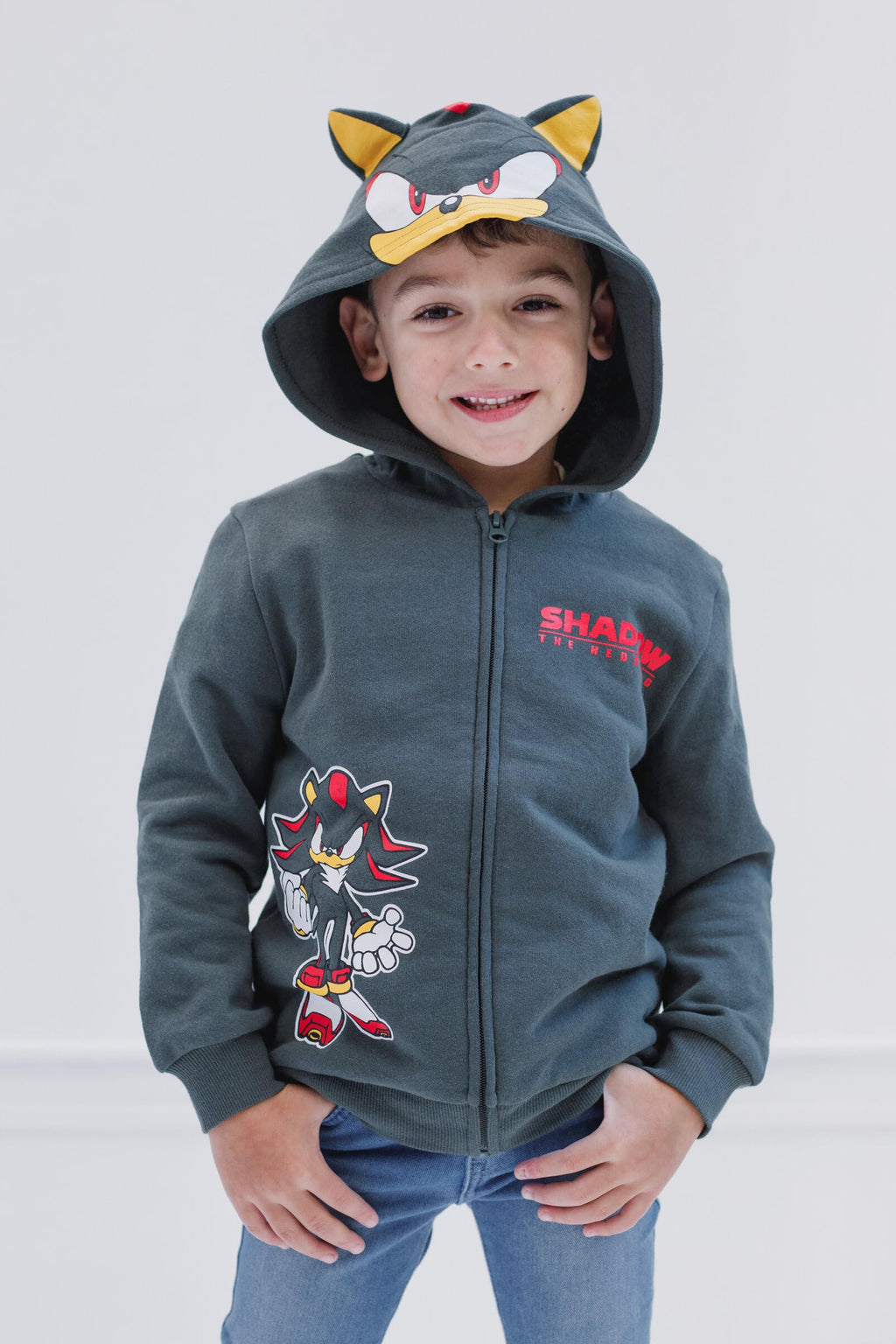 SEGA Sonic the Hedgehog Cosplay Fleece Zip-Up Hoodie Toddler to Big Kid