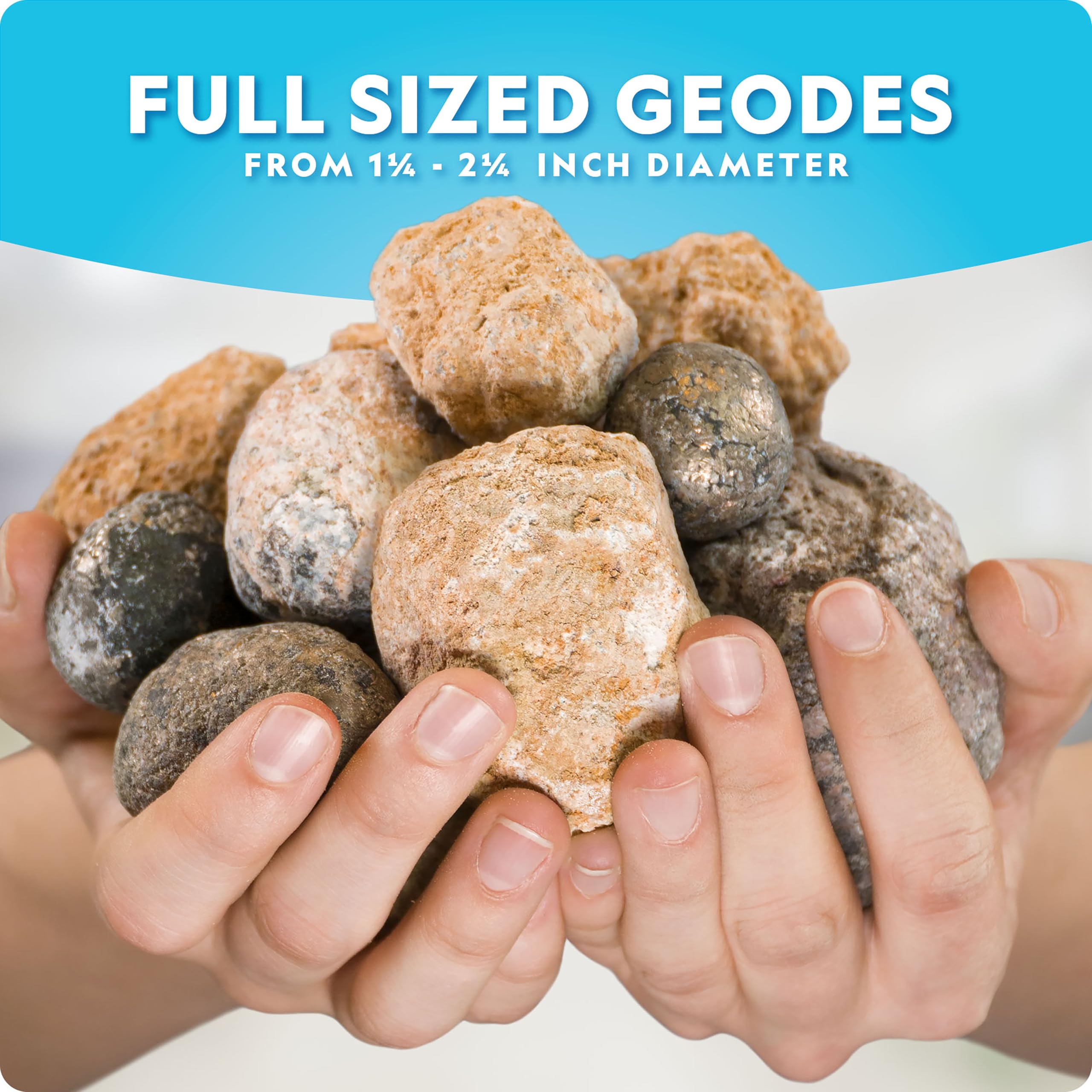 National Geographic Break Open 4 Geodes Science Kit – Includes Goggles and Display Stand - STEM Science Gift for Boys and Girls, Break Your Own Geodes with Crystals (Amazon Exclusive)