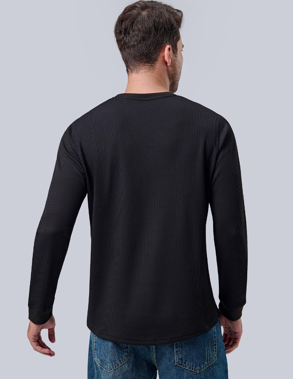 Liberty Pro 3 Pack Mens Waffle Henley Thermal Long Sleeve Shirts, Casual Fitted Fall Shirts for Men