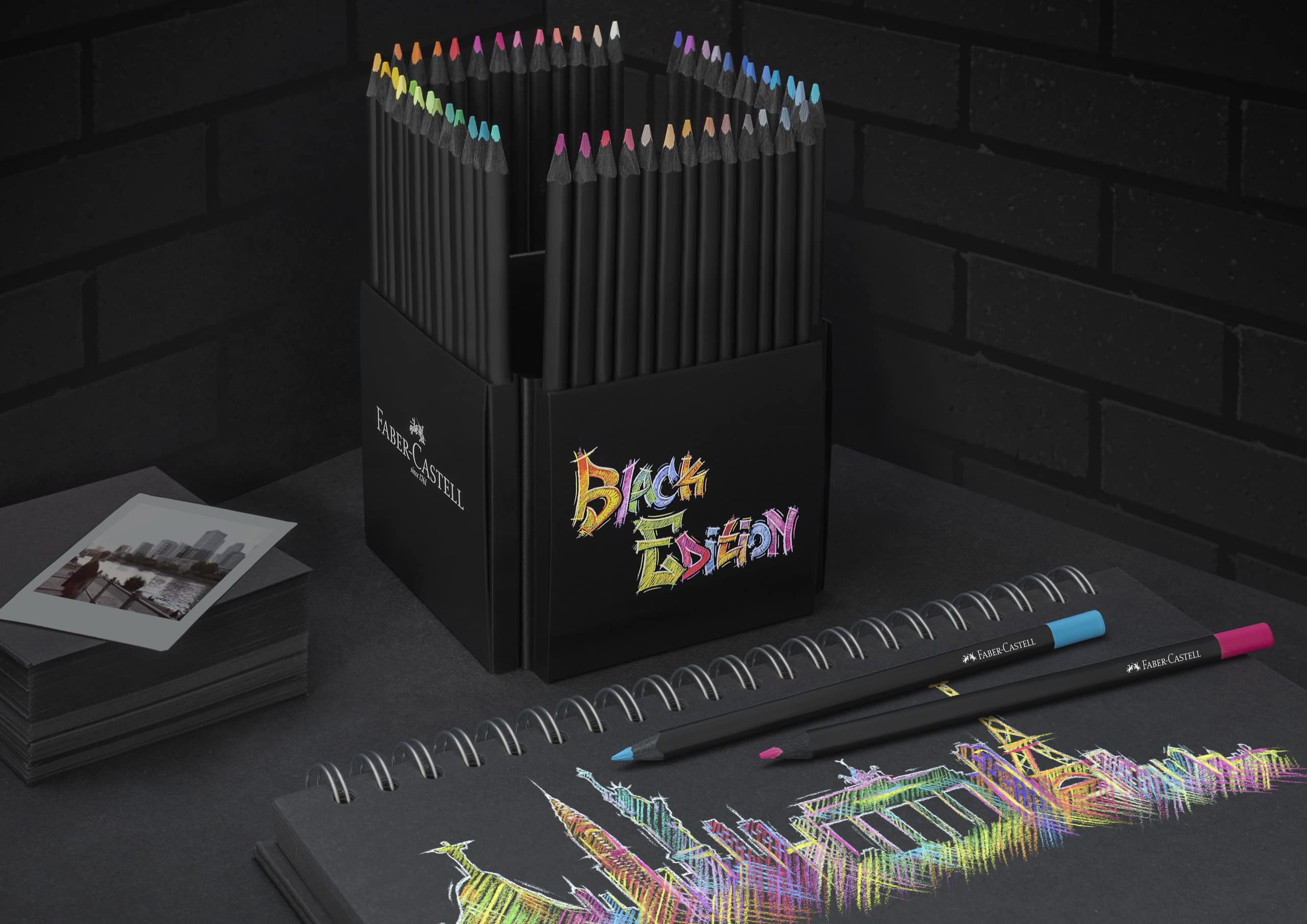 Faber-Castell Black Edition Colored Pencils| Great Back to School Art Supplies | Classic (12 Count)