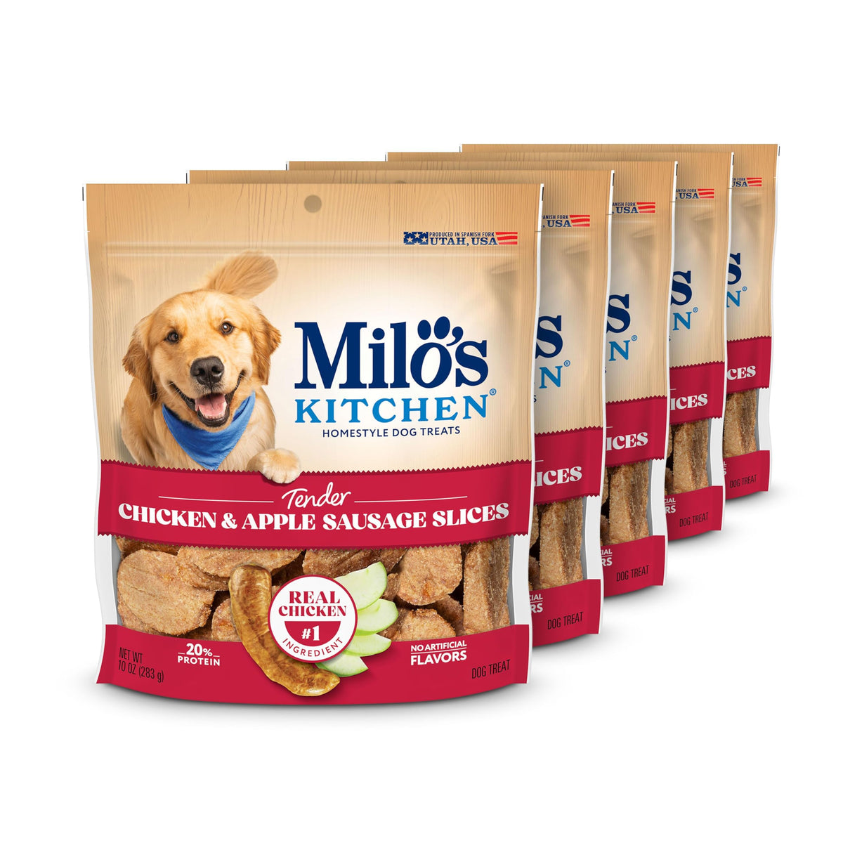 Milo's Kitchen Homestyle Dog Treats, Beef Sausage Slices, 10 Ounce, High Protein, No Artificial Flavors