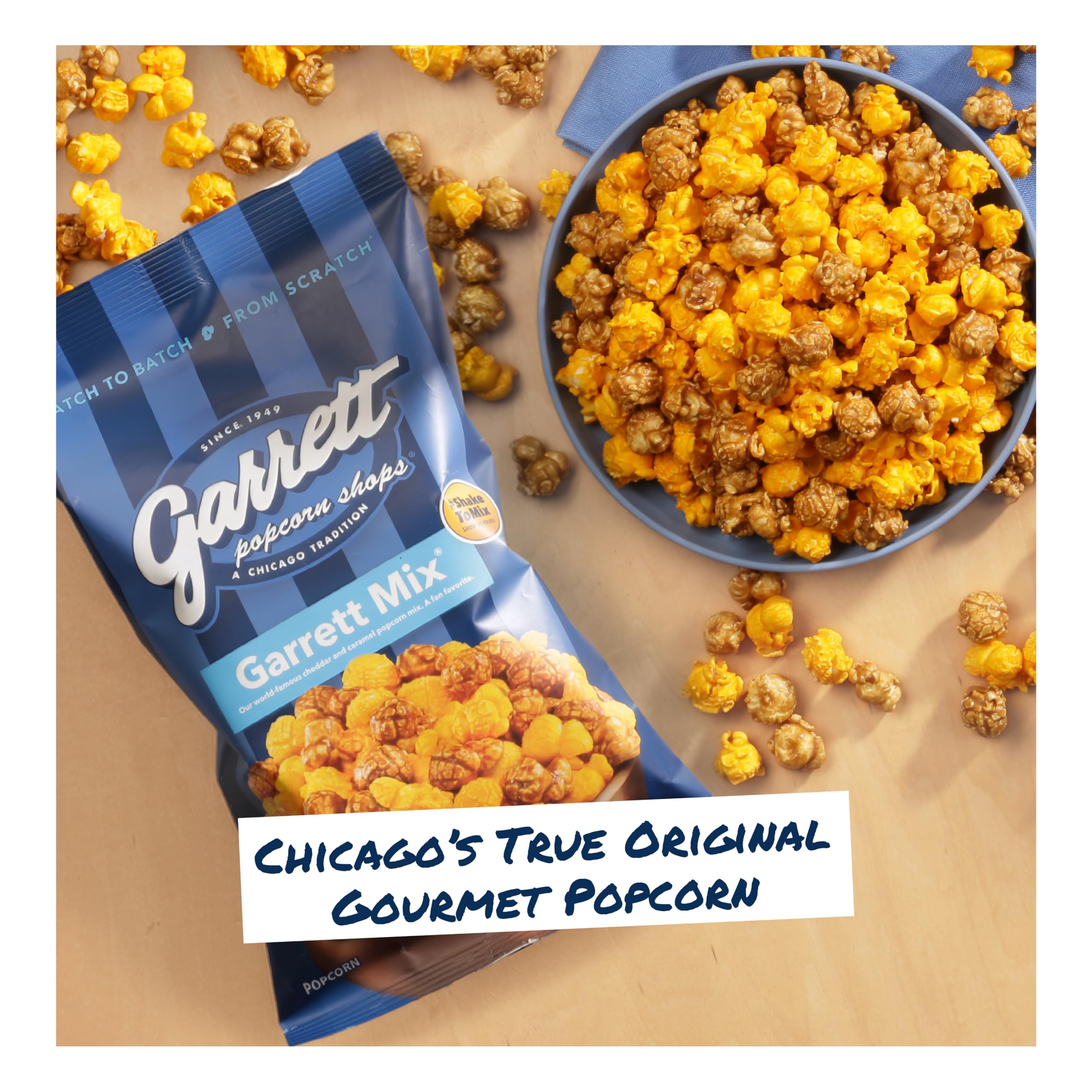 Garrett Popcorn Garrett Mix, 4 Ounce Bags (Pack of 6) - Classic Chicago Style Cheese and Caramel Gourmet Popcorn - Gluten Free, Sweet and Salty Snack, Popped Party Mix