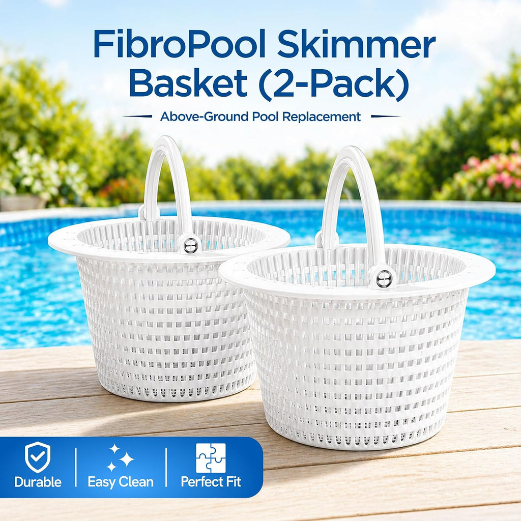 Pool Skimmer Basket 2 Pack - Pivot Handle - 6.45 in - Plastic