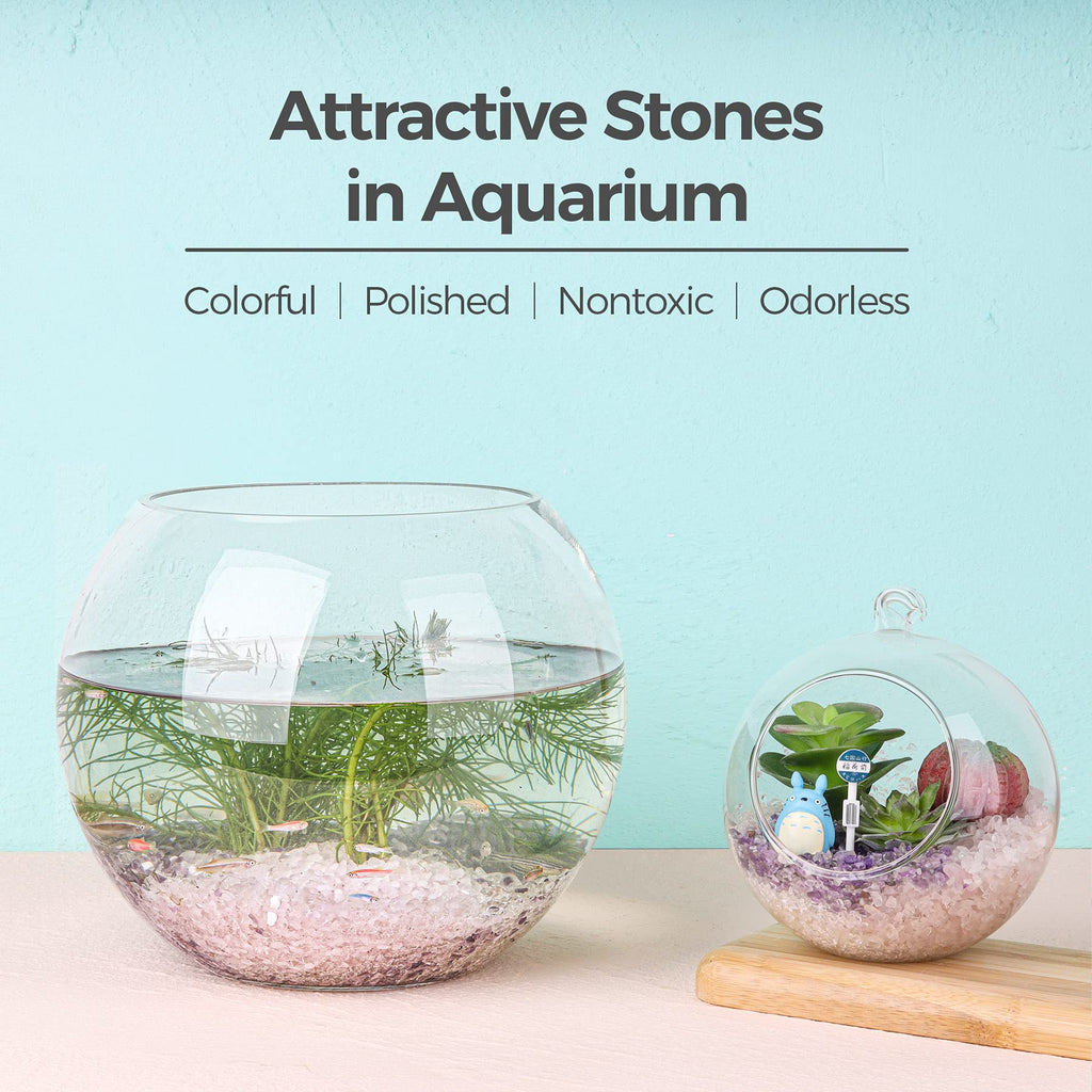 T4U Crystal Chips Stone Crushed Quartz Glass 0.5LB - Fluorite Tumbled Gravel Small Decorative Pebbles Bulk, Mini Polished Rocks Pieces for Crafts, Vases Filler, Succulent Plants, Aquarium Gravel Rocks