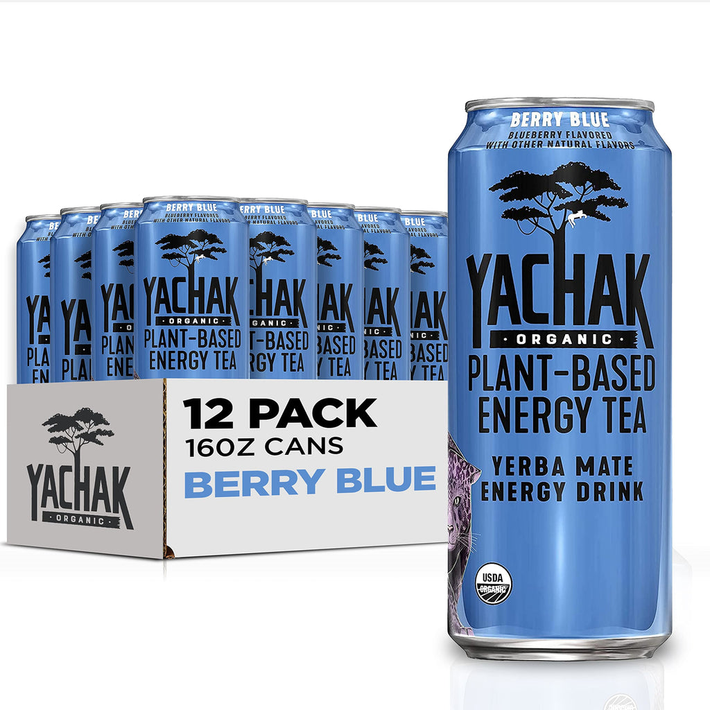 Yachak Yerba Mate Drink, Blackberry, 16 Fl Oz Cans, Pack of 12