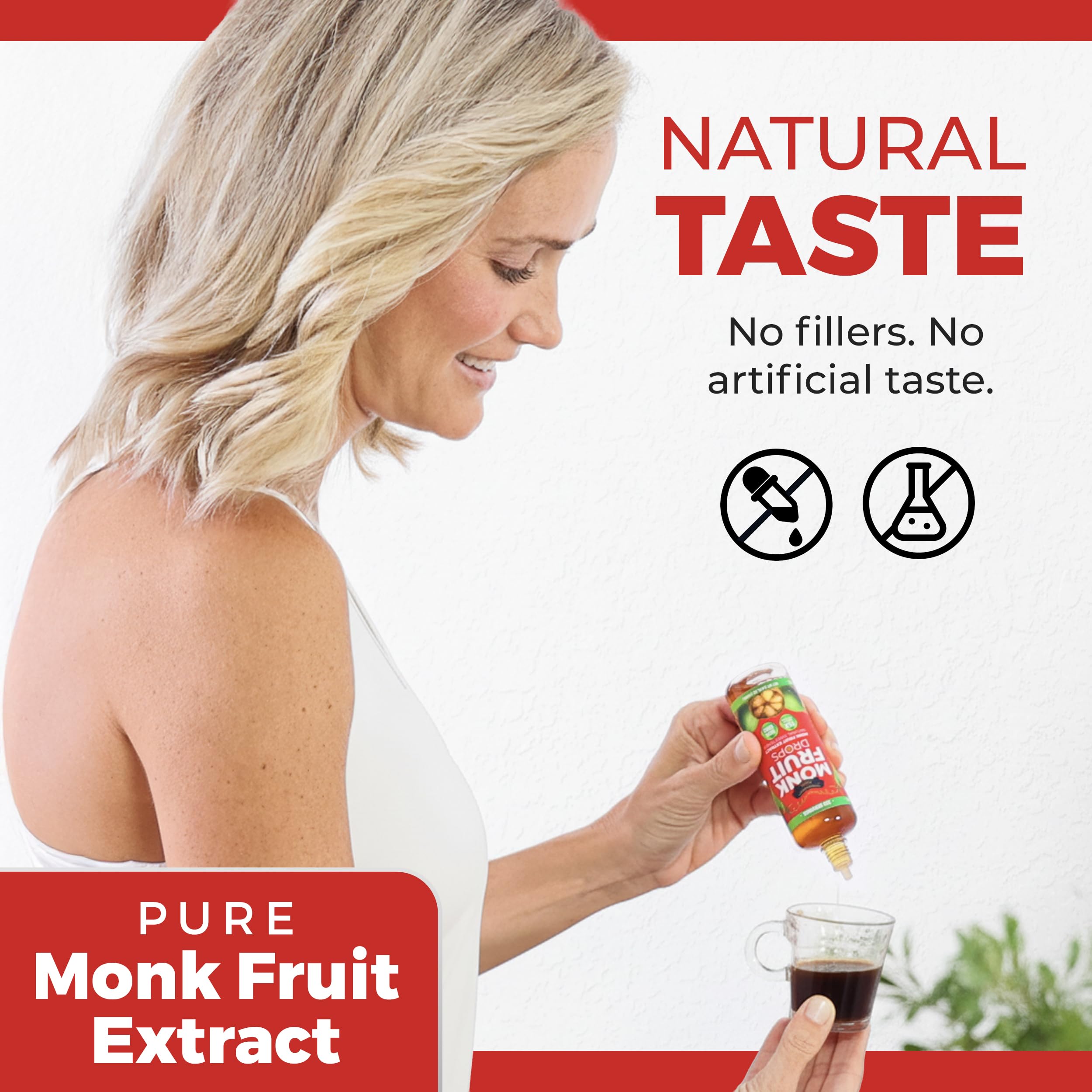 Monk Fruit Extract (6 Drops = 1 Tsp of Sugar) Zero Calories, Non-GMO, No Fillers - Liquid Monk Fruit Sweetener No Erythritol by Transparency Foods NEW FORMULA (1.7oz, 167 servings)