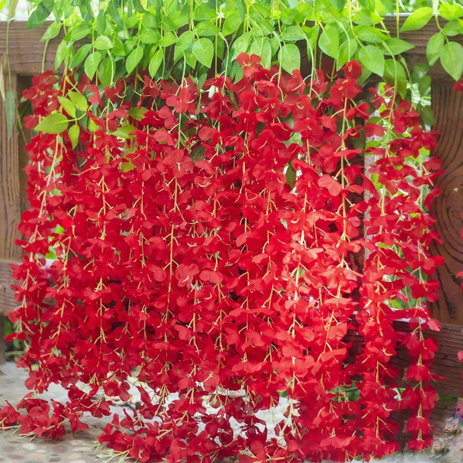 5 Pack Pink Wisteria Hanging Flowers Garland, 3.77 Feet Artificial Flower Vines, Fake Wisteria, Artificial Vines Hanging Garland for Backdrop Outdoor Yard Garden Decor