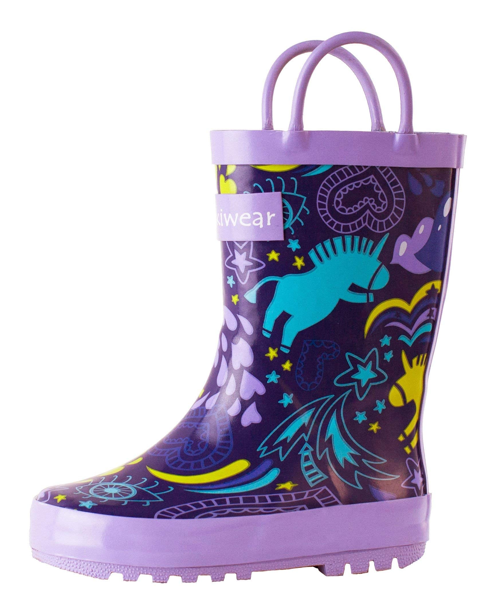 OAKI Toddler Rain Boots - Perfect Kids Rain Boots for Any Weather - Durable Rubber Baby Rain Boots Keep Little Feet Dry, Lightweight Waterproof with Easy-on Handle