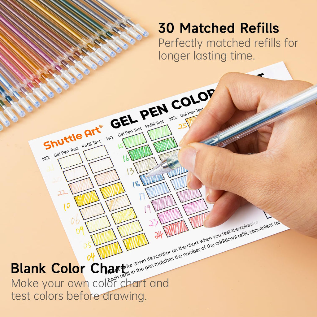 Shuttle Art Pastel Gel Pens, 24 Pastel Milky Colors Gel Pen for Black Paper, Adults Coloring Books Drawing Doodling Crafts Scrapbooking Journaling