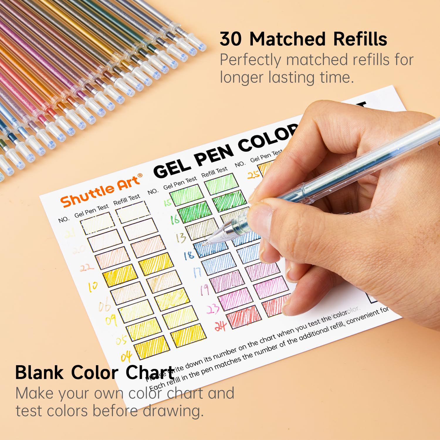 Shuttle Art Pastel Gel Pens, 24 Pastel Milky Colors Gel Pen for Black Paper, Adults Coloring Books Drawing Doodling Crafts Scrapbooking Journaling