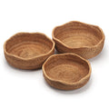 Natural Rattan Fruit Storage Baskets Rectangular Woven Wicker Box for Key Holder Remote Stackable Natural Set of 3