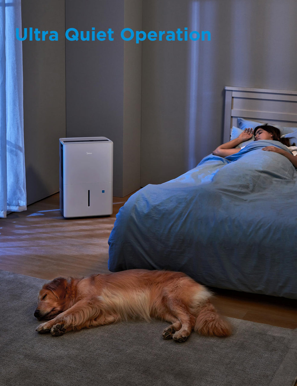 Midea 4,500 Sq. Ft. Energy Star Certified Dehumidifier with Pump Included Wi-Fi Enabled 50 Pint 2025 DOE - Ideal for Basements, Large & Medium Sized Rooms, and Bathrooms