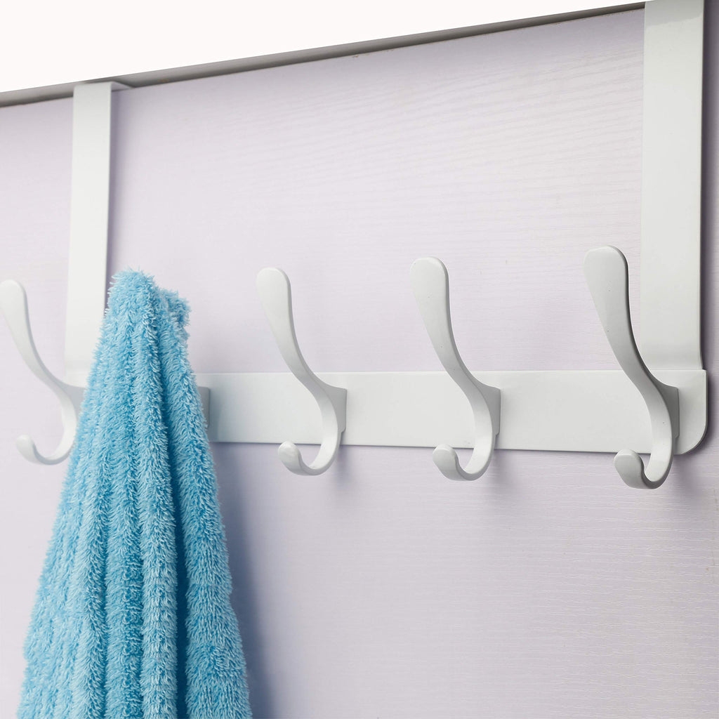 SKOLOO Over The Door Hook, Door Hanger Hooks for Hanging Clothes, Towels, Coats, Hats, Over The Door Towel Hook - Black, Assembly Required