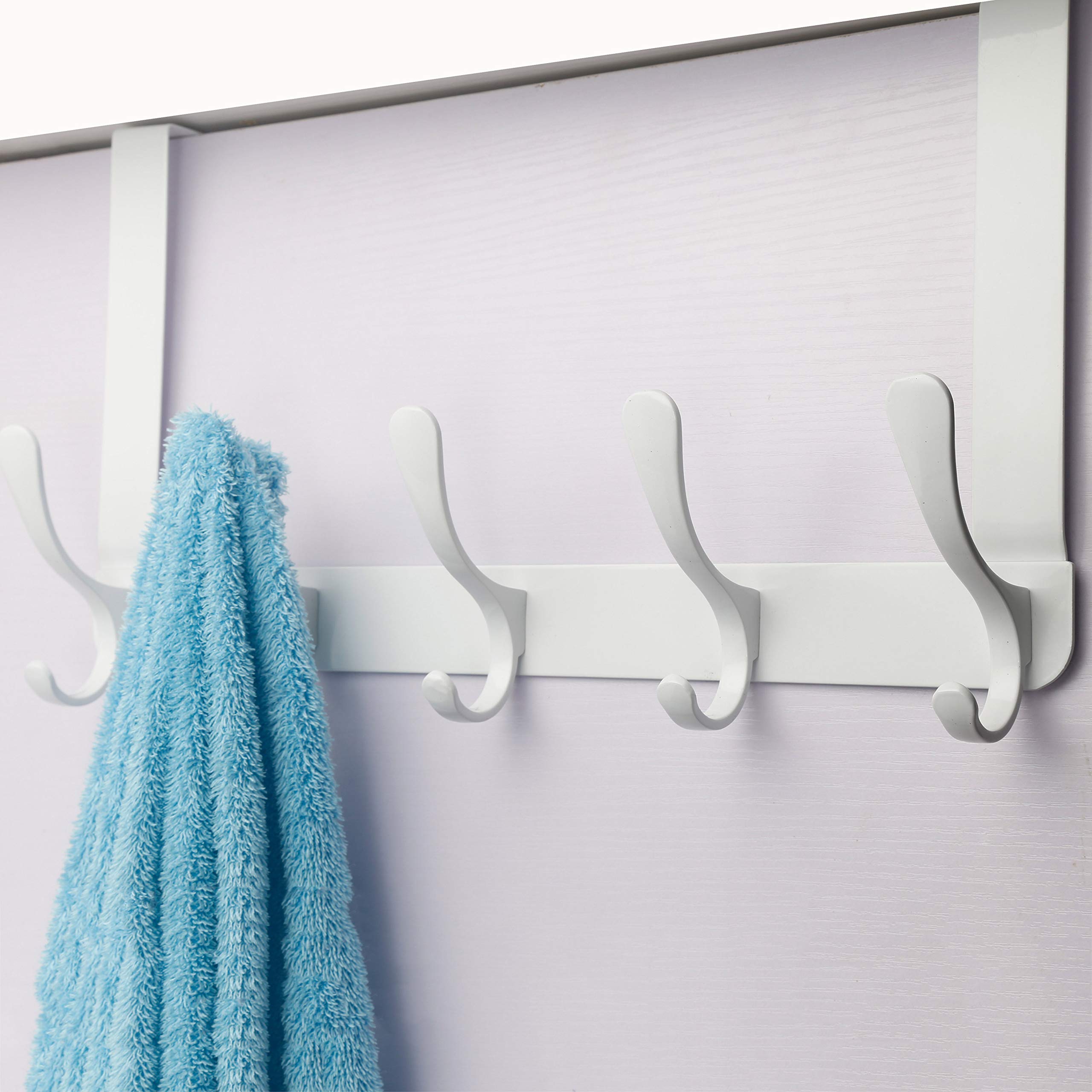 SKOLOO Over The Door Hook, Door Hanger Hooks for Hanging Clothes, Towels, Coats, Hats, Over The Door Towel Hook - Black, Assembly Required