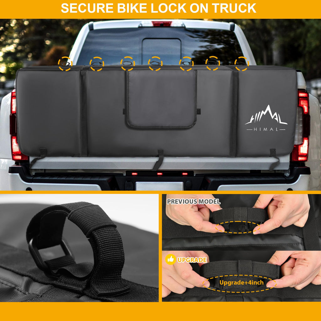 Himal Outdoors Tailgate Pad for Mountain Bike, Tailgate Protection Pad with Tool Pockets, Fits Most Truck Carries Up to 7 Bikes