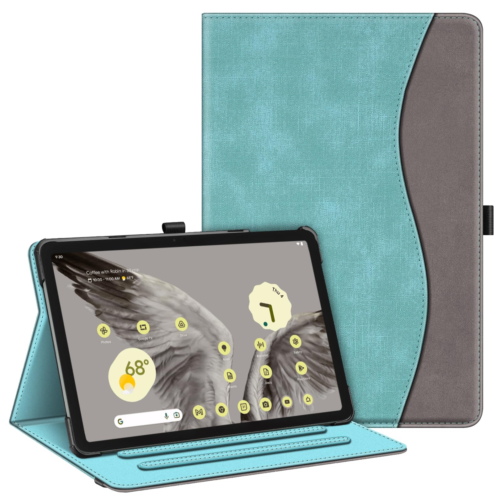 Fintie Case for Google Pixel Tablet 11 Inch 2023 Release, Multi-Angle Viewing Protective Stand Cover with Pocket & Pencil Holder Compatible with Charging Speaker Dock, Gray