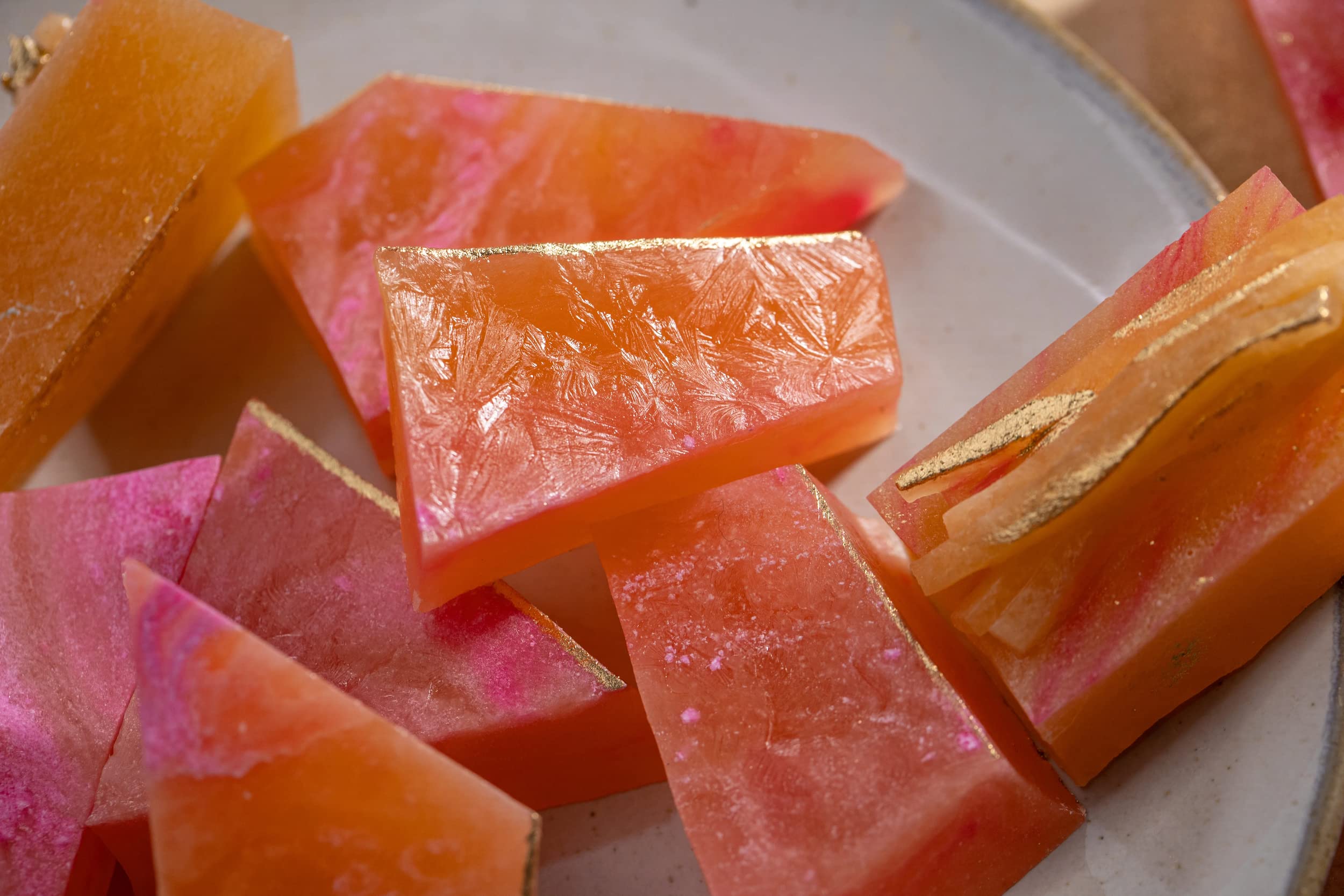 Silky Gem - Edible Lychee Flavored Aurora Crystal Candy, 8-10 pieces, Kohakutou, Edible Gem, Vegan, Gluten Free, ASMR
