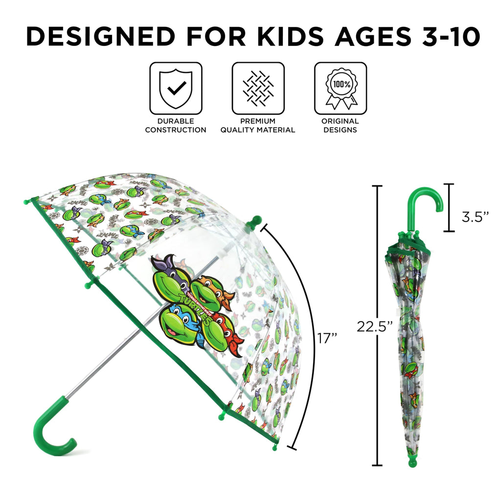 ABG Accessories Kids Umbrella for Boys and Girls Dome clear bubble umbrellas for Rain Windproof & Transparent with Easy Grip Handle Ages 3-10