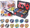 Battling Burst Top Set with 12 Spinning Tops, 3 Launchers & Grip Ages 6+ | Portable Storage Box, Gift for Kids Children Boy, Combat Game