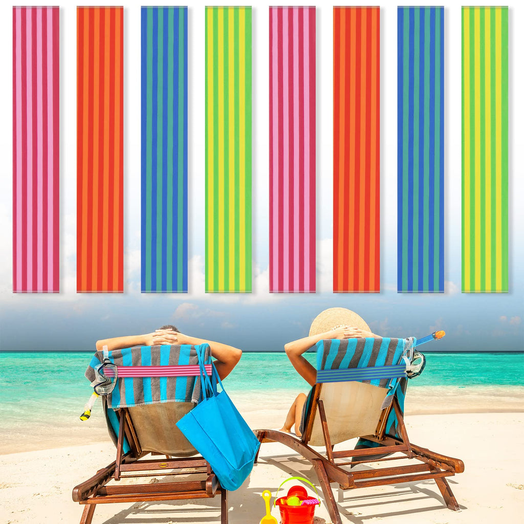Boao 4 Pack Towel Bands for Beach Chair, Pool & Cruise Essentials, Elastic and Windproof, Towel Chair Clips Lounge Strap Holder, Cruise Ship Accessories (American Flag)