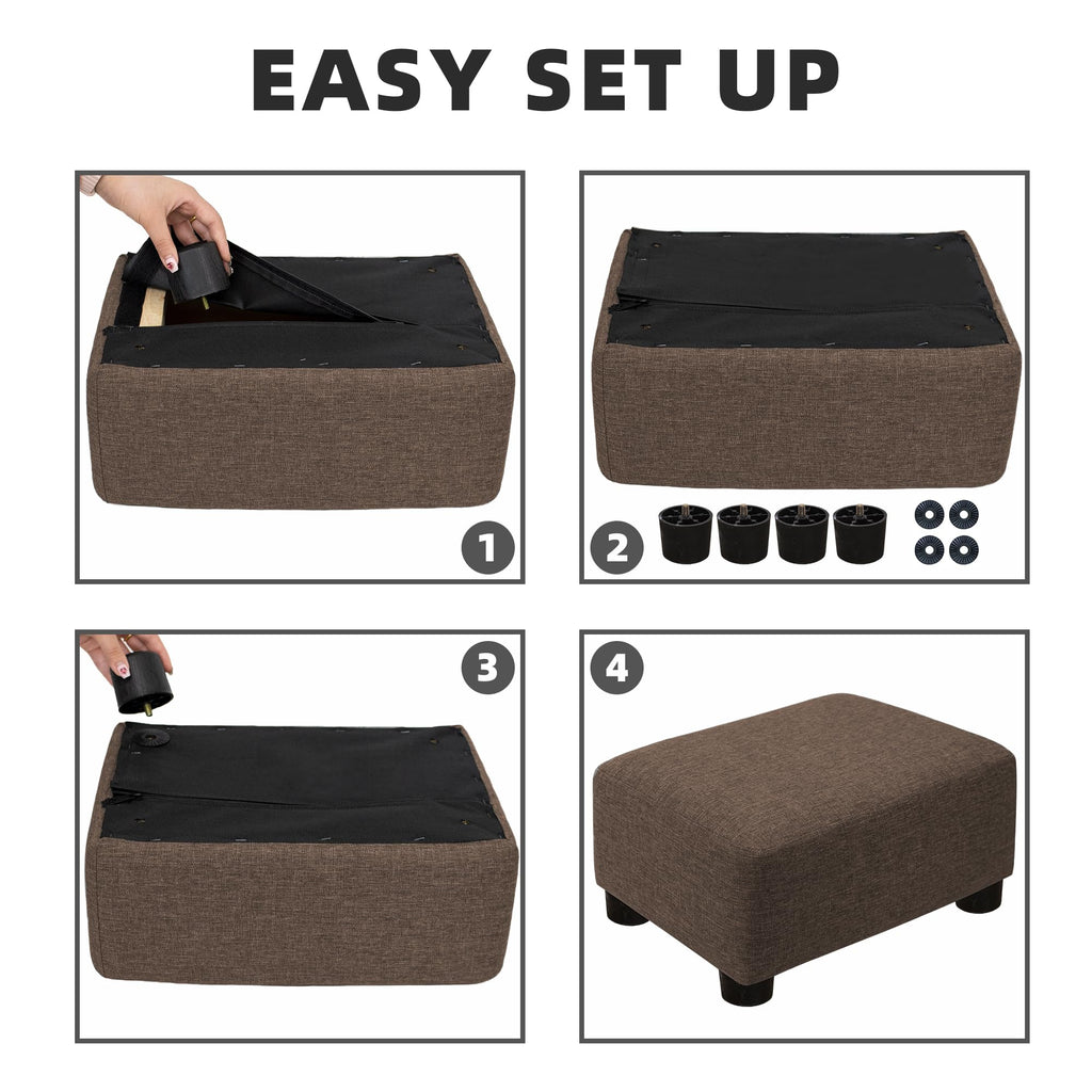 CAROLMADE Small Foot Stool Ottoman Footstool with Legs Under Desk Footrest for Living Room Bedroom and Office, Black