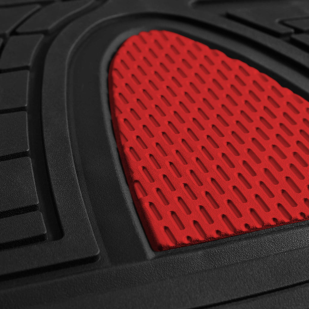 FH Group Automotive Floor Mats - Heavy-Duty Rubber Floor Mats for Cars, Universal Fit Full Set, Climaproof Floor Mats, Trimmable Floor Mats for Most Sedan, SUV, Truck Floor Mats Beige