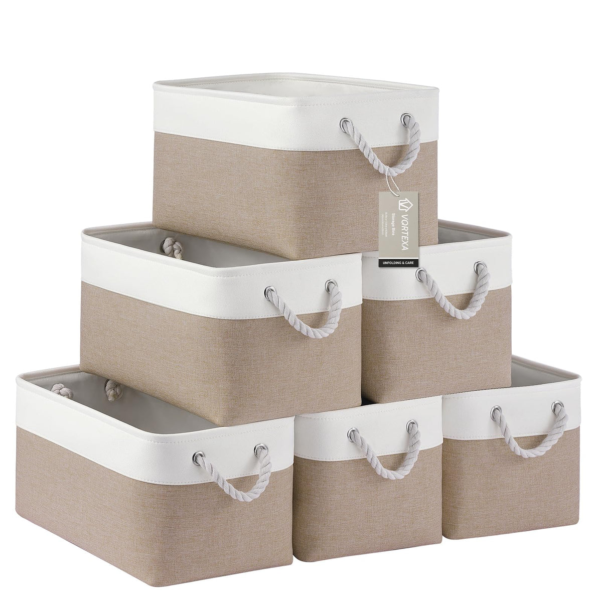Storage Baskets for Shelves 11.8x7.9x5.2 Inch, Foldable Fabric Storage Bins with Handles, Small Storage Baskets for Organizing Closet, Office, Home Organization (1-Pack, Gray)