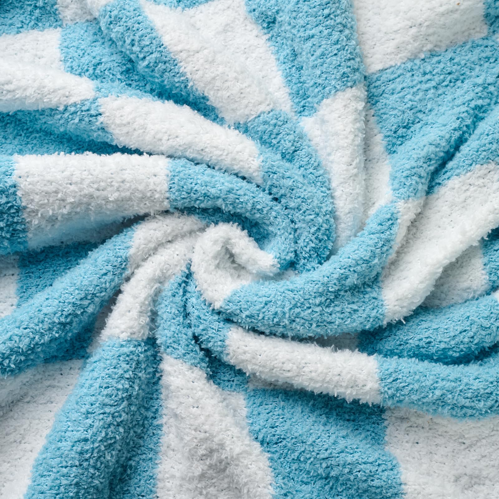 Checkered Throw Blanket, Black Soft Cozy Fluffy Knitted Throw Blankets for Couch, Sofa, Bed, Chair, Warm Fuzzy Travel Picnic Lightweight Plaid Blanket, 50x70 inches