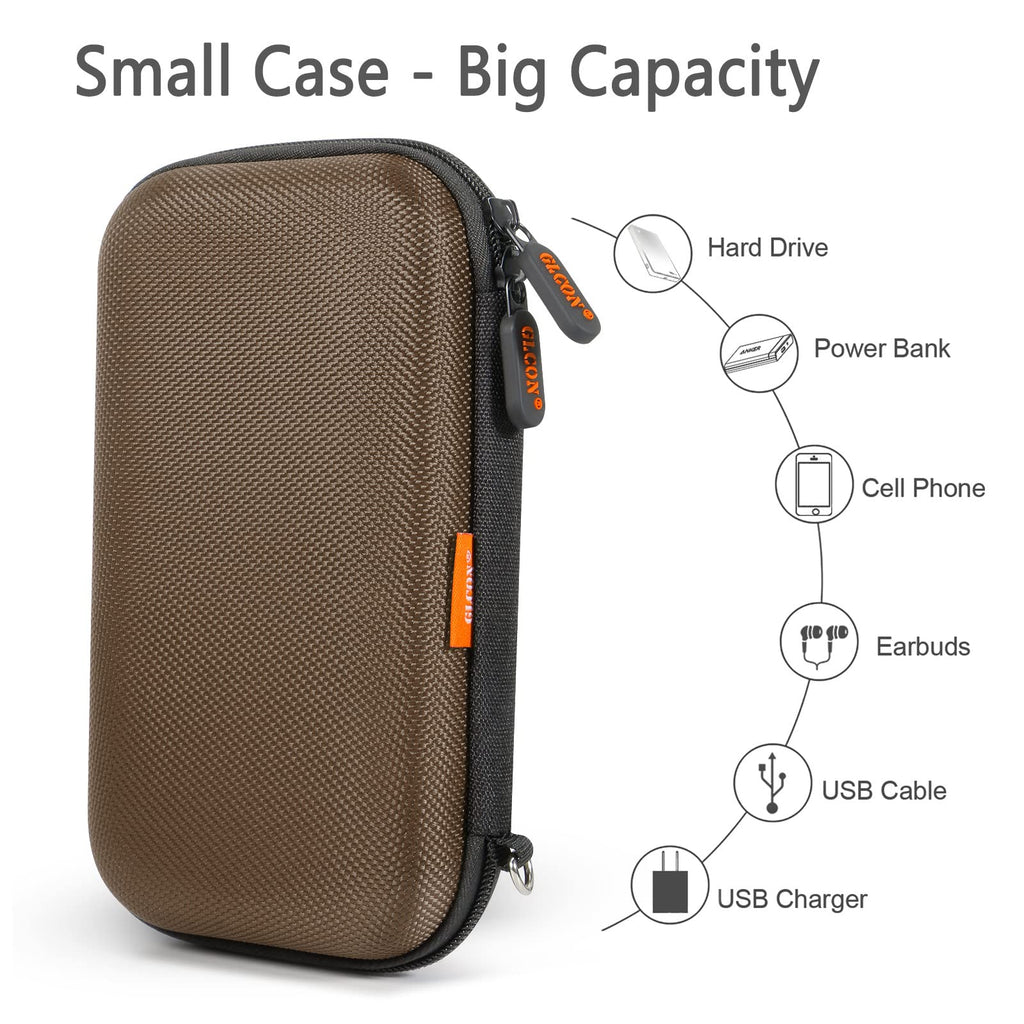External Hard Drive Case - GLCON Shockproof EVA Carrying Case for WD My Passport Element Seagate Expansion Backup Toshiba 1TB 2TB 4TB - High Protection Portable Travel Electronic Power Bank Bag