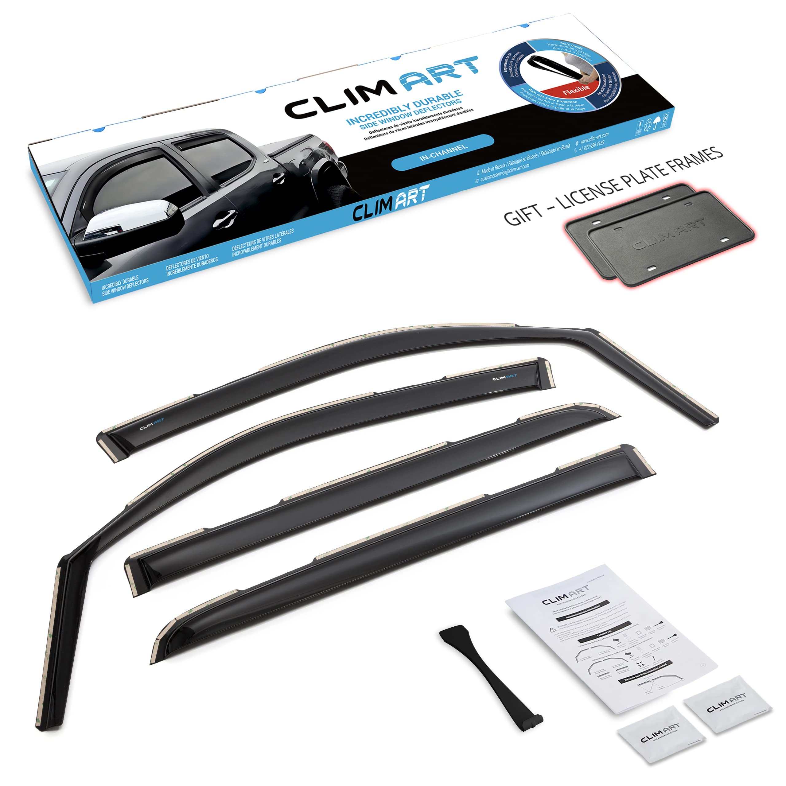 CLIM ART in-Channel Incredibly Durable Rain Guards for Honda Accord 2013-2017 Sedan, Original Window Deflectors, Vent Window Visors, Vent Deflector, 4 pcs. - 613274