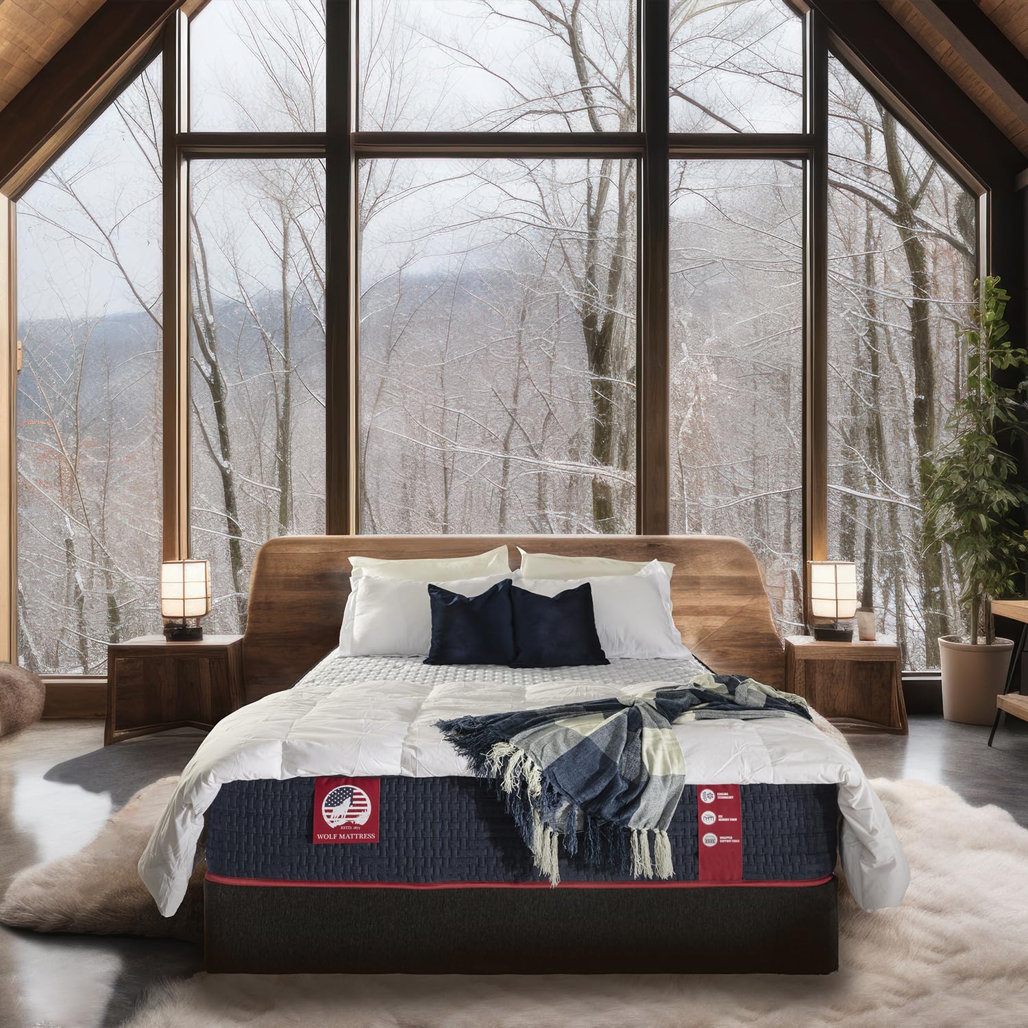 Wolf Twin Mattress - 12-Inch Essential Medium Memory Foam Hybrid Mattress with 7 Layers, Individually Wrapped Coil, Cooling Design, 101-Night Trial, Provides The Right Level of Comfort and Support
