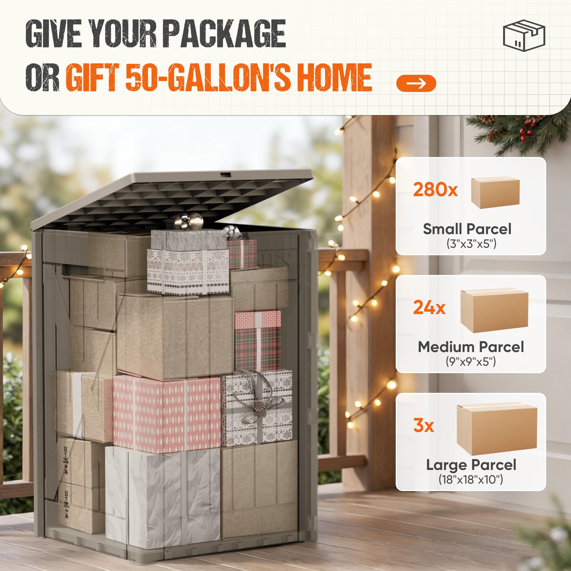 Flamaker Deck Box 30 Gallon, Waterproof Resin Small Storage Box with Lid, Outdoor Patio Furniture Cushion Garden Tool Organizer, Lockable Package Delivery Box for Porch Balcony (Black)