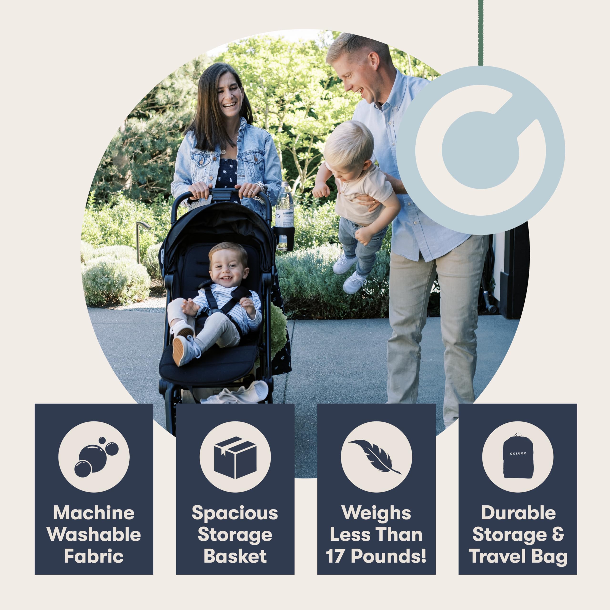 Colugo Compact Stroller+ Lightweight Travel Stroller 16lb, One-Hand Auto-Fold, Multi-Position Recline, for Infants and Toddlers Ages 6 Months to 4 Years, Rain Cover, Backpack and Cup Holder, Black