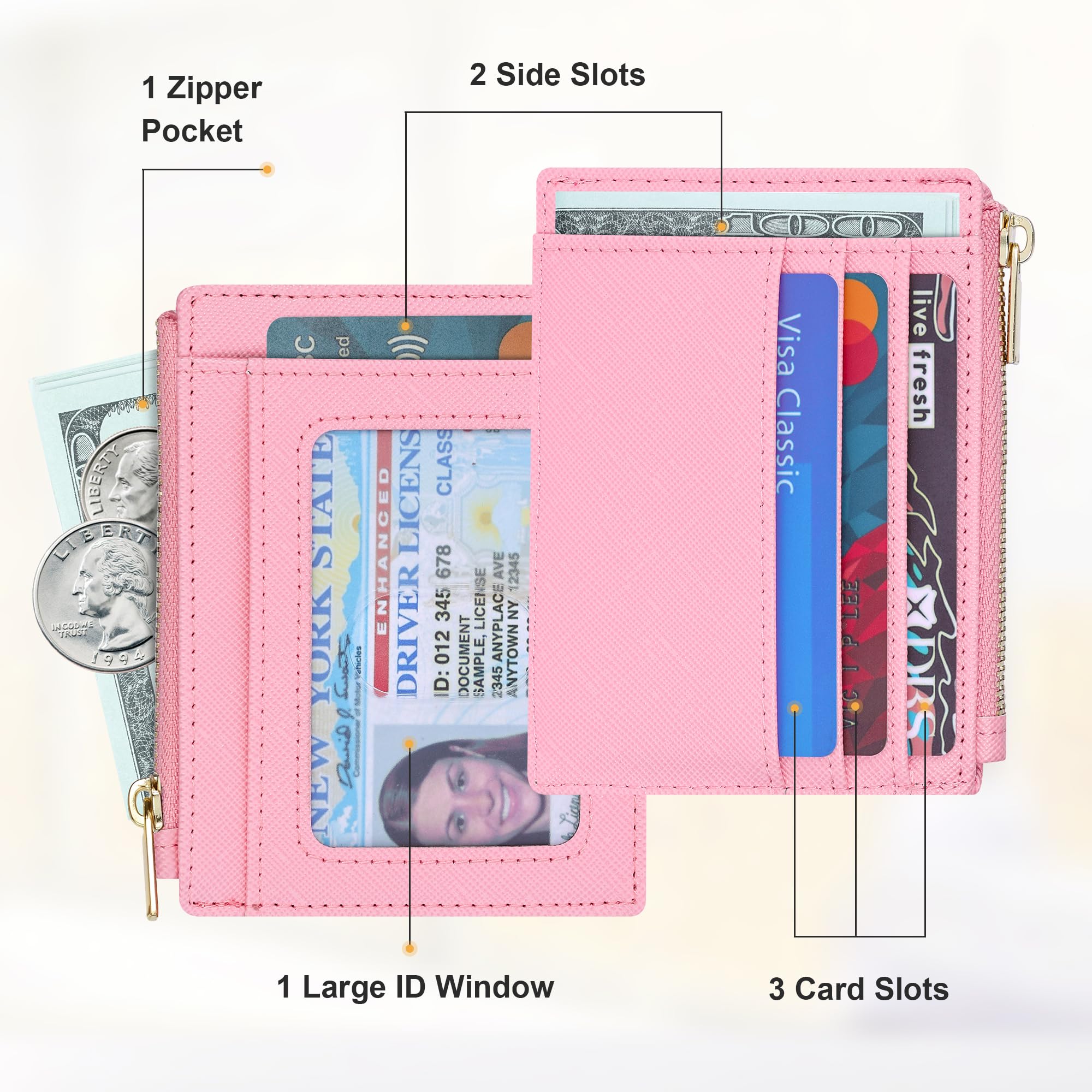 Sodsay Card Case Slim Front Pocket Wallet for Women Credit Card Holder with Keychain | Slim, Credit Card Holder, Front Pocket, with Keychain | Slim