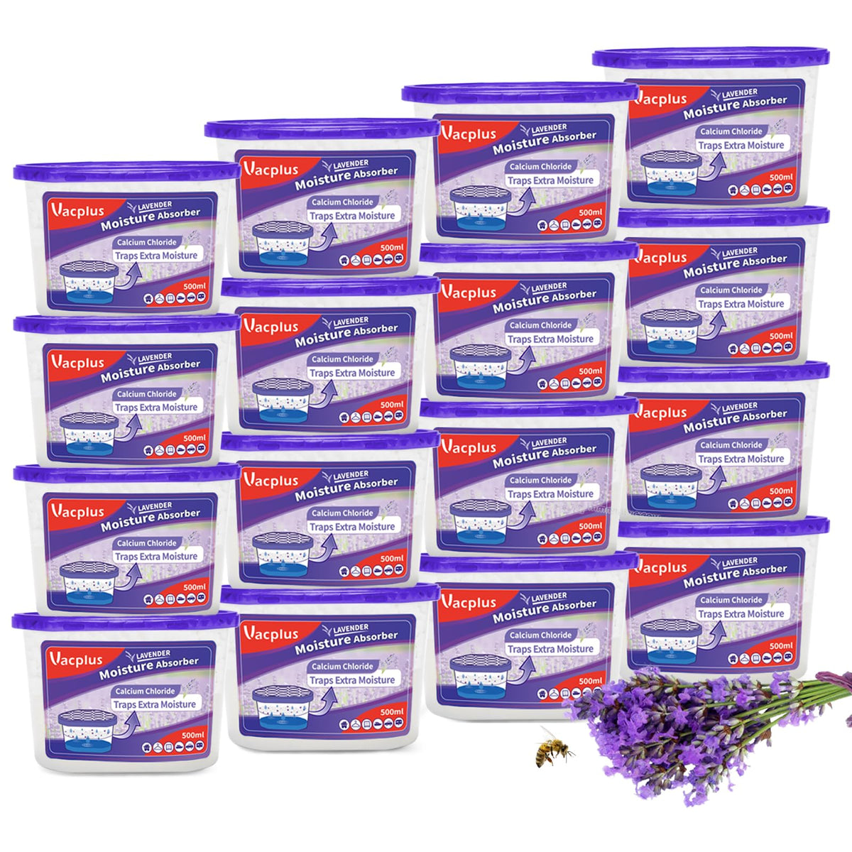 Vacplus Moisture Absorbers, 10.5 Oz Humidity Absorber Boxes Attracts Extra Moisture from Your Bathroom, Closet, Kitchen & Study, Dehumidifier, Odor Eliminator for Closet (Fragrance Free), 12 Packs
