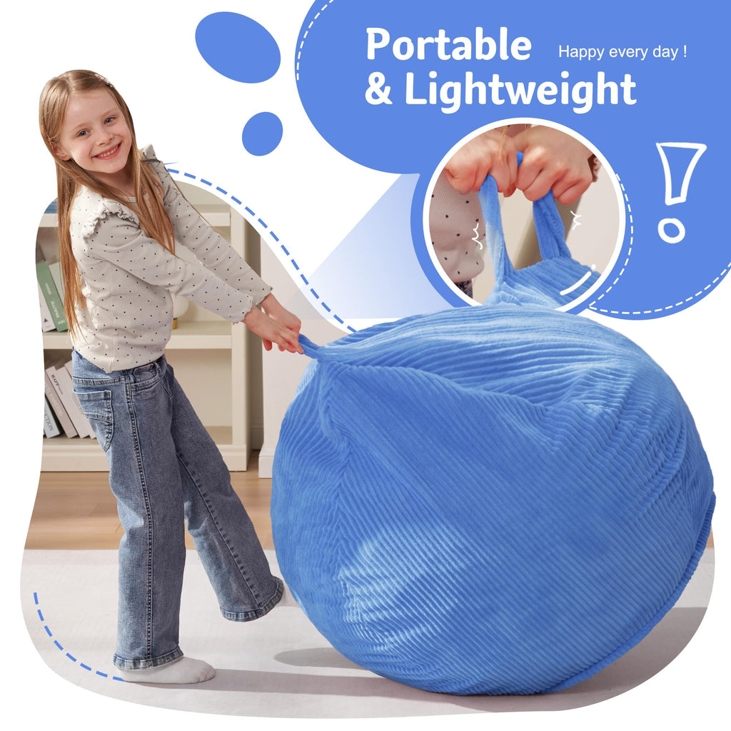 Homguava Bean Bag Chair,Teardrop Bean Bags Small Beanbag Chair with Memory Foam Filled and Ultra Soft Corduroy Cover for Living Room, Bedroom (Black 2FT)
