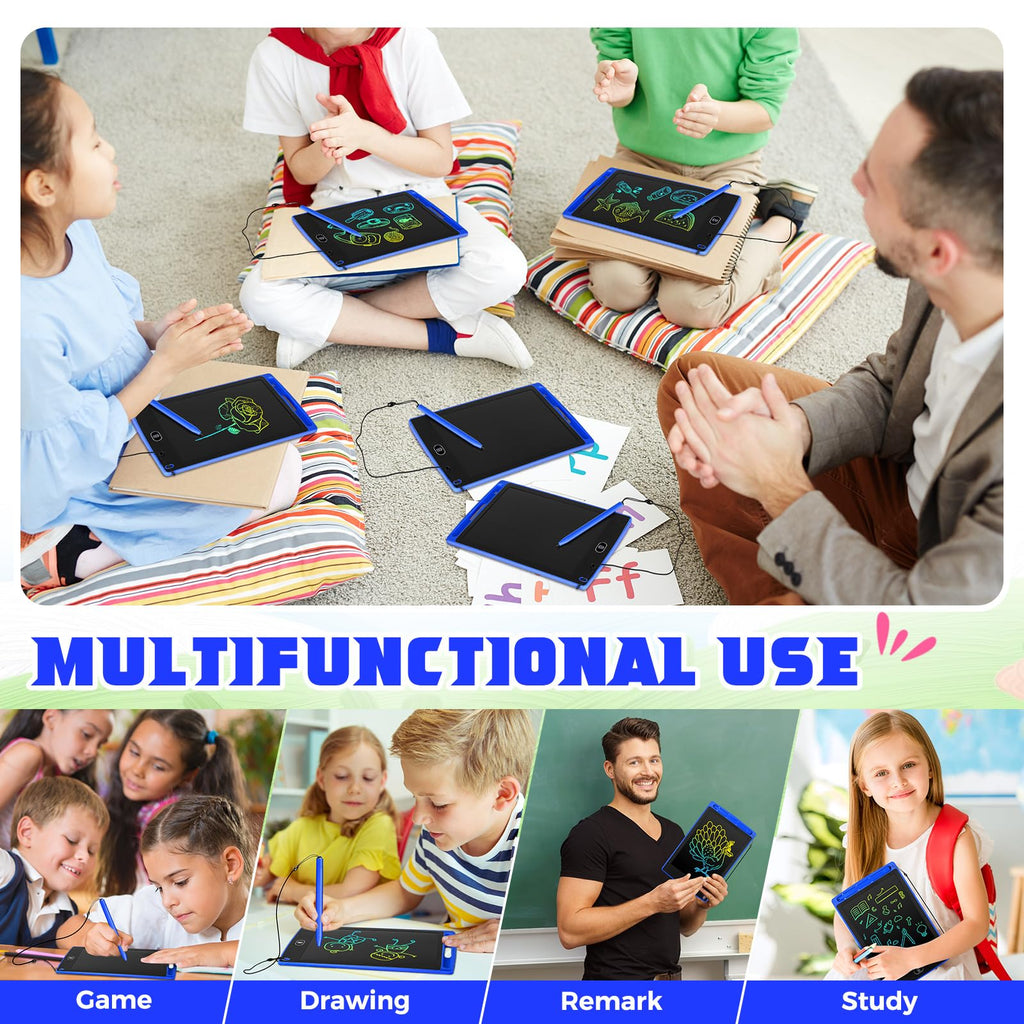 Zhehao 32 Pcs LCD Writing Tablet for Kids Bulk 8.5 Inch Colorful Doodle Board Tablet Erasable Doodle Pad Educational Toy Birthday Easter Gift for Boys Girl Age 3-10(Black)