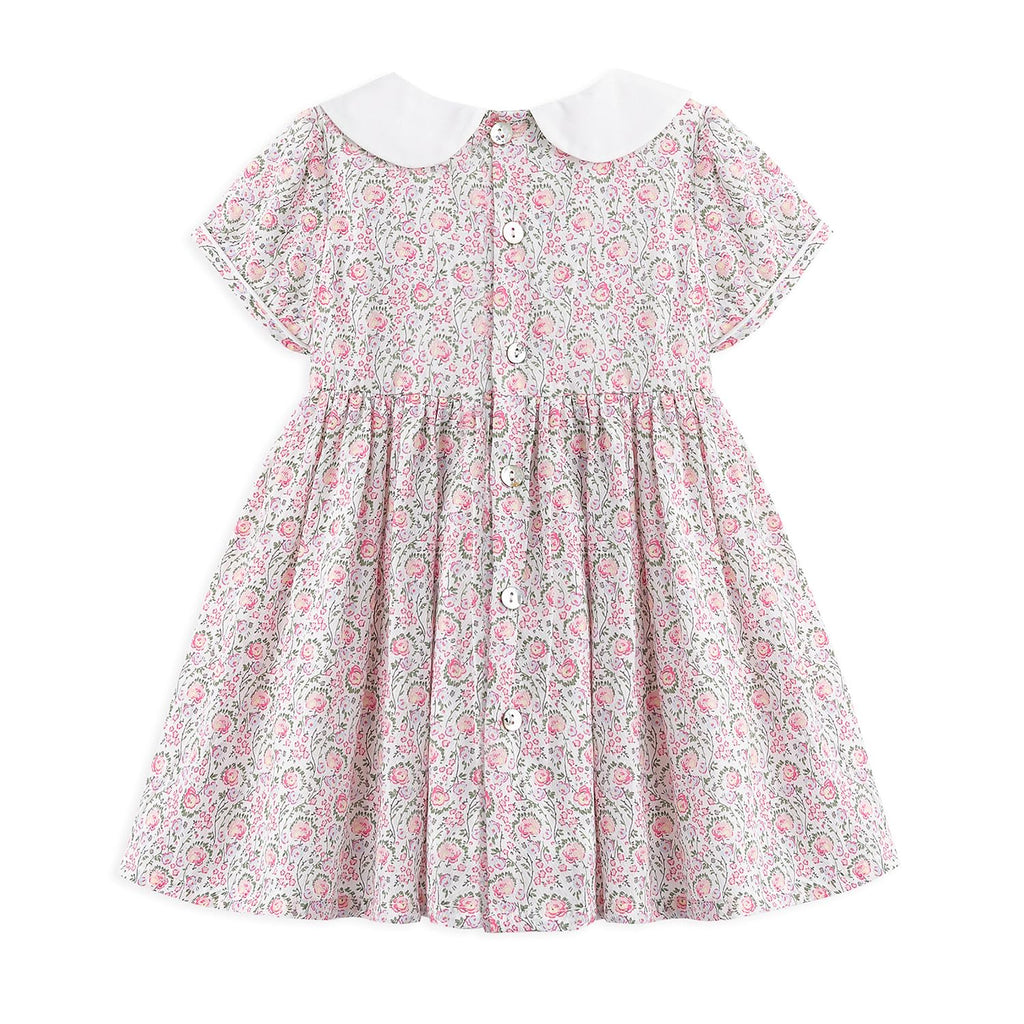 Simplee kids Baby Girl Smocked Dress Summer Casual Short Sleeve Dresses Floral Print Sundress Princess Dress for Toddlers